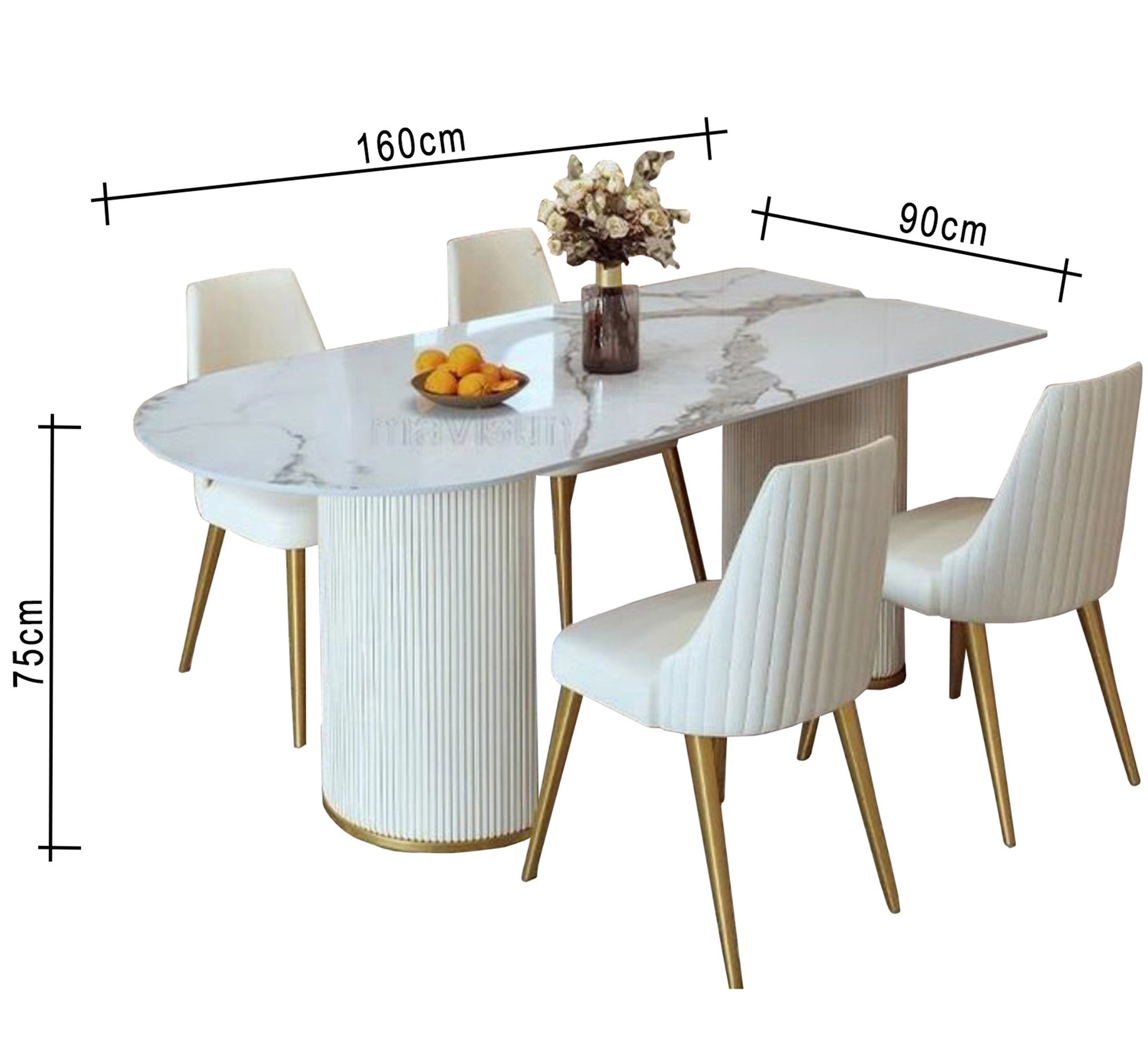 Dining table with cylindrical legs - Vitrine Furniture - Furniture