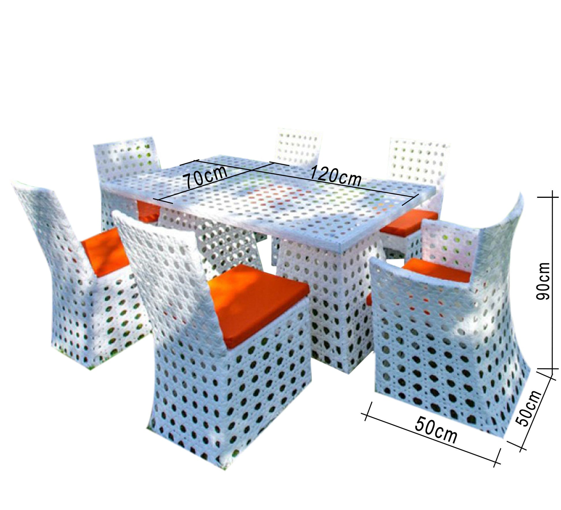 Dining table with glass top and six chairs - Vitrine Furniture - Outdoor Products