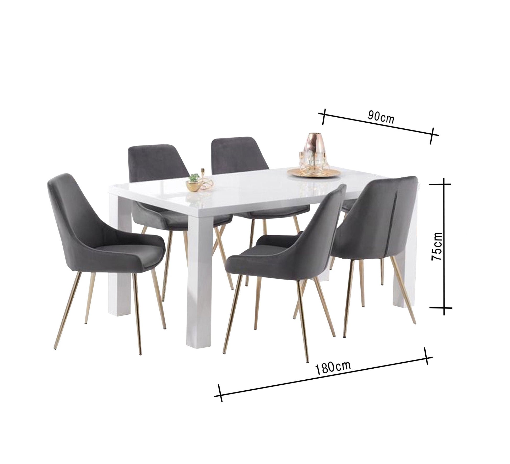 Dining table with grey chairs - Vitrine Furniture - Furniture