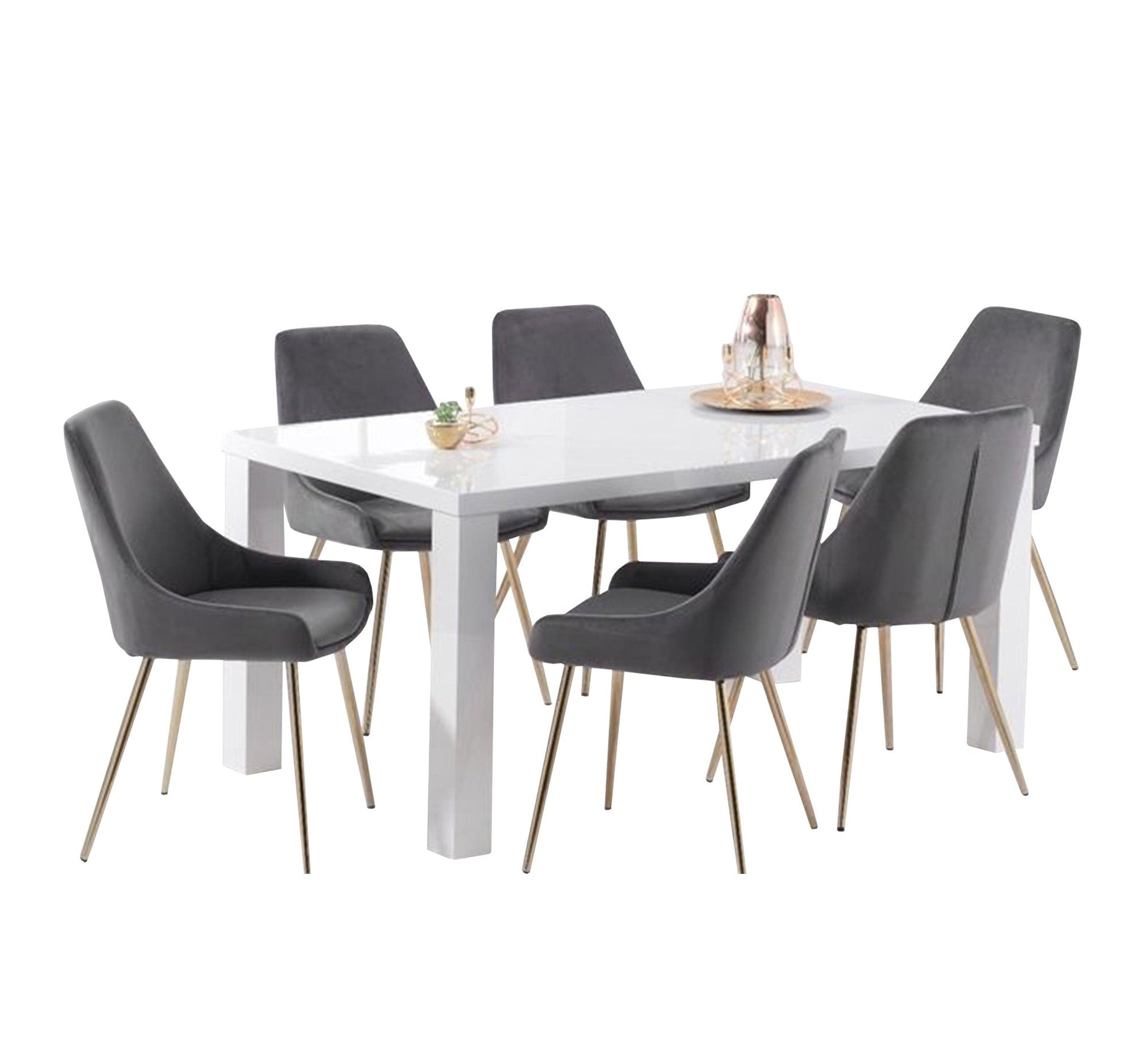 Dining table with grey chairs - Vitrine Furniture - Furniture