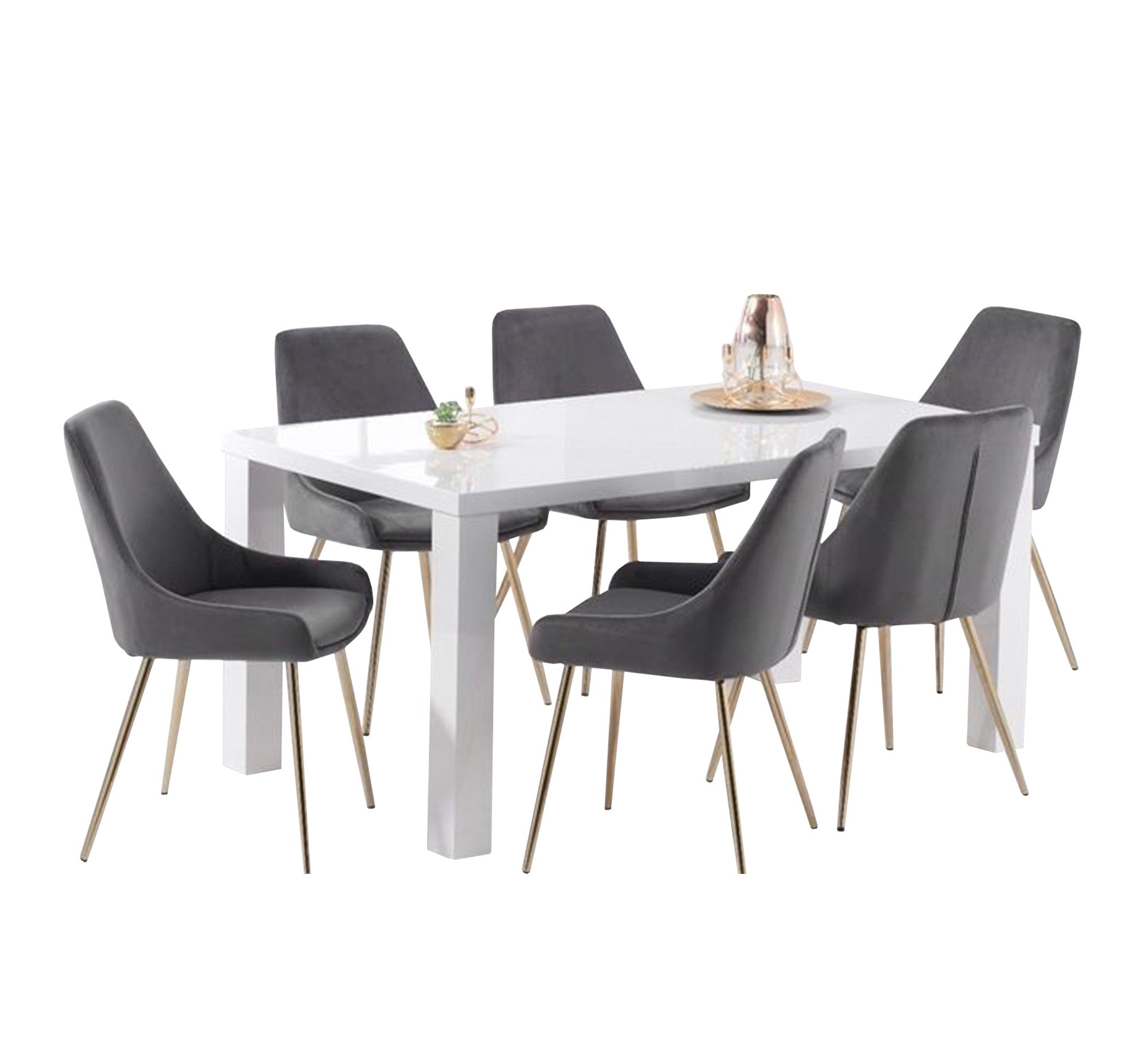 Dining table with grey chairs - Vitrine Furniture - Furniture
