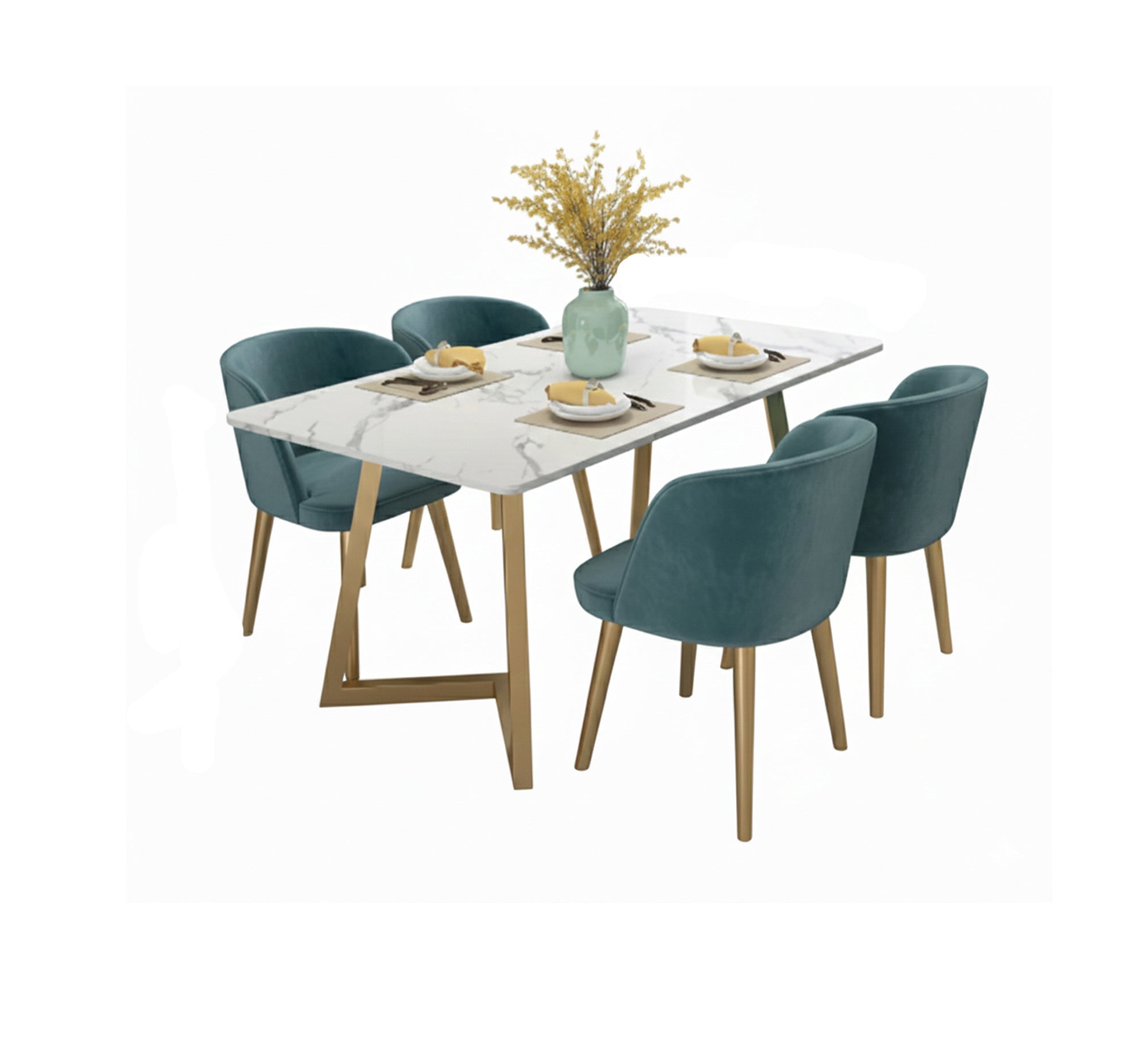 Dining table with velvet chairs - Vitrine Furniture - Furniture