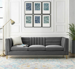 Distinctive gray triple sofa - Vitrine Furniture - Living room Sofas