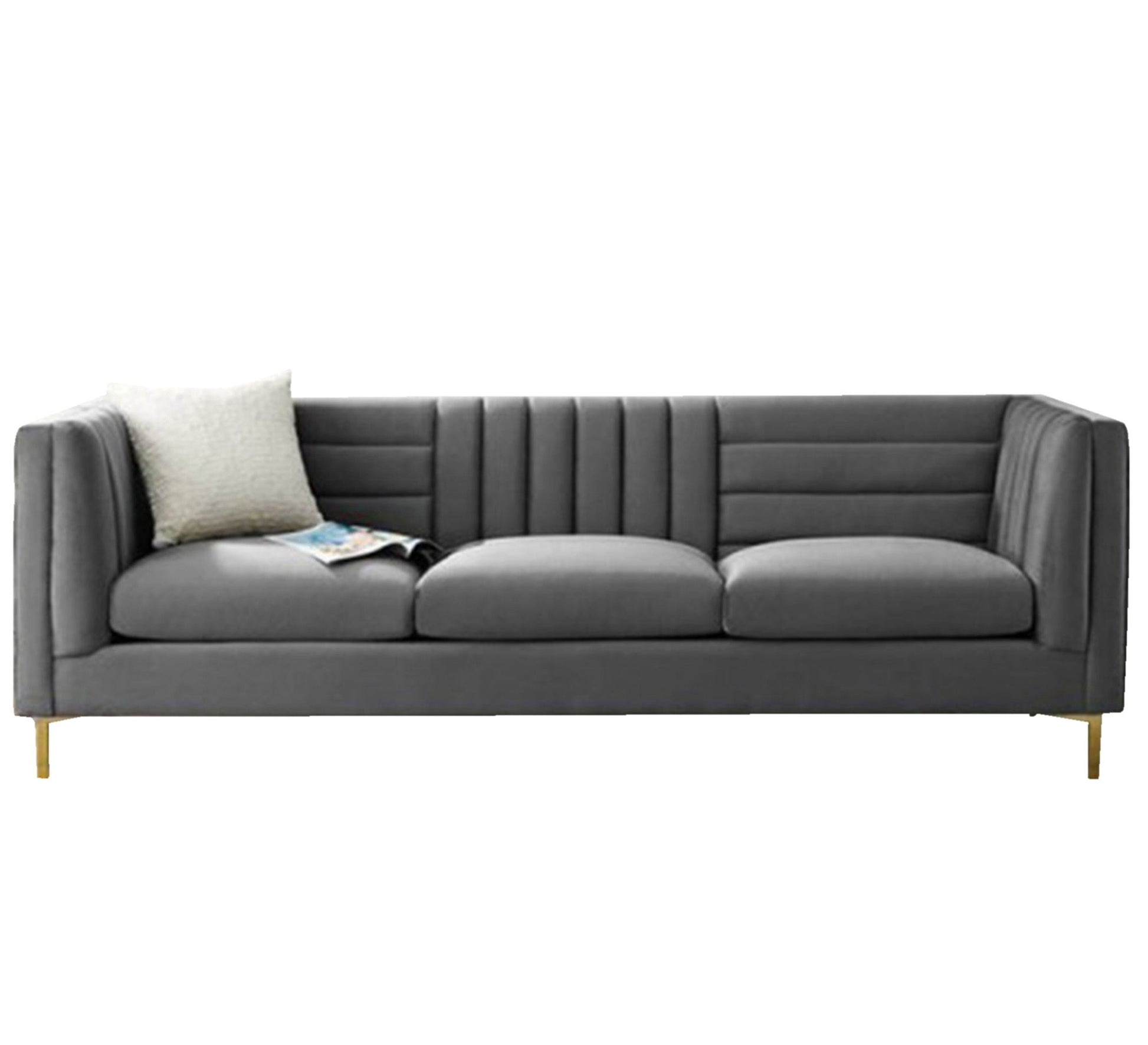 Distinctive gray triple sofa - Vitrine Furniture - Living room Sofas