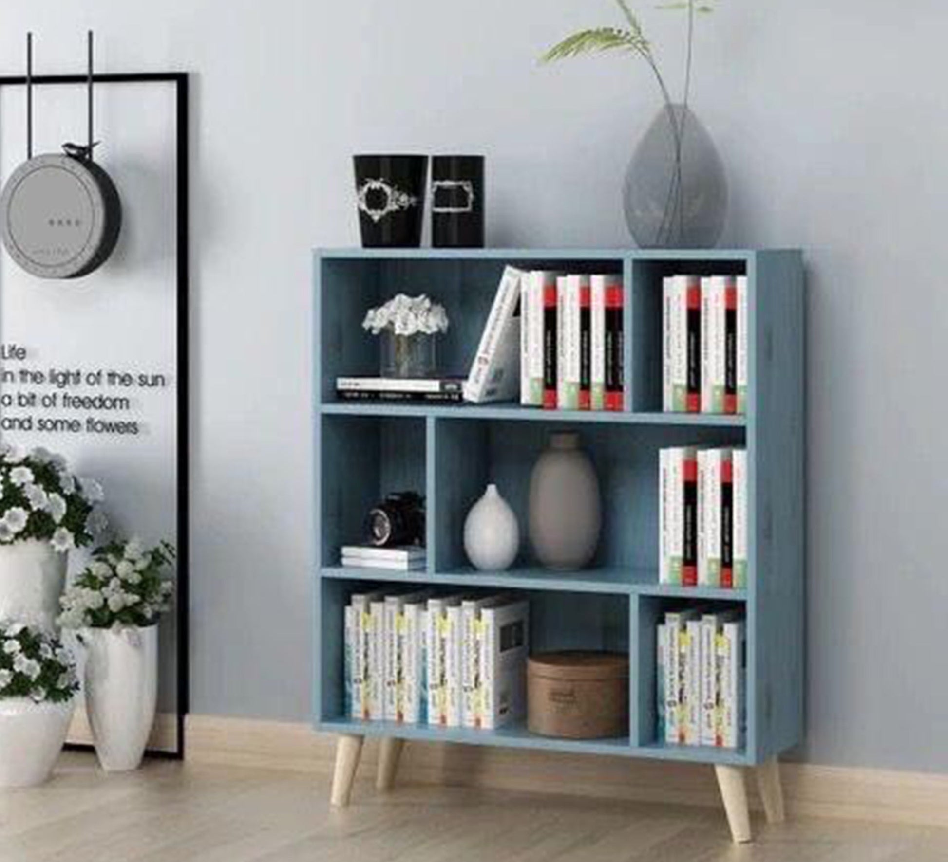 Distinctive milk - colored bookcase - Vitrine Furniture - Furniture