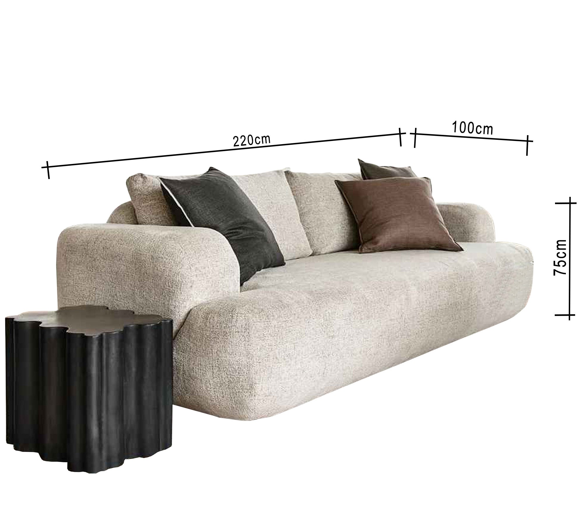 Distinctive sofa in off - white color - Vitrine Furniture - Sofas