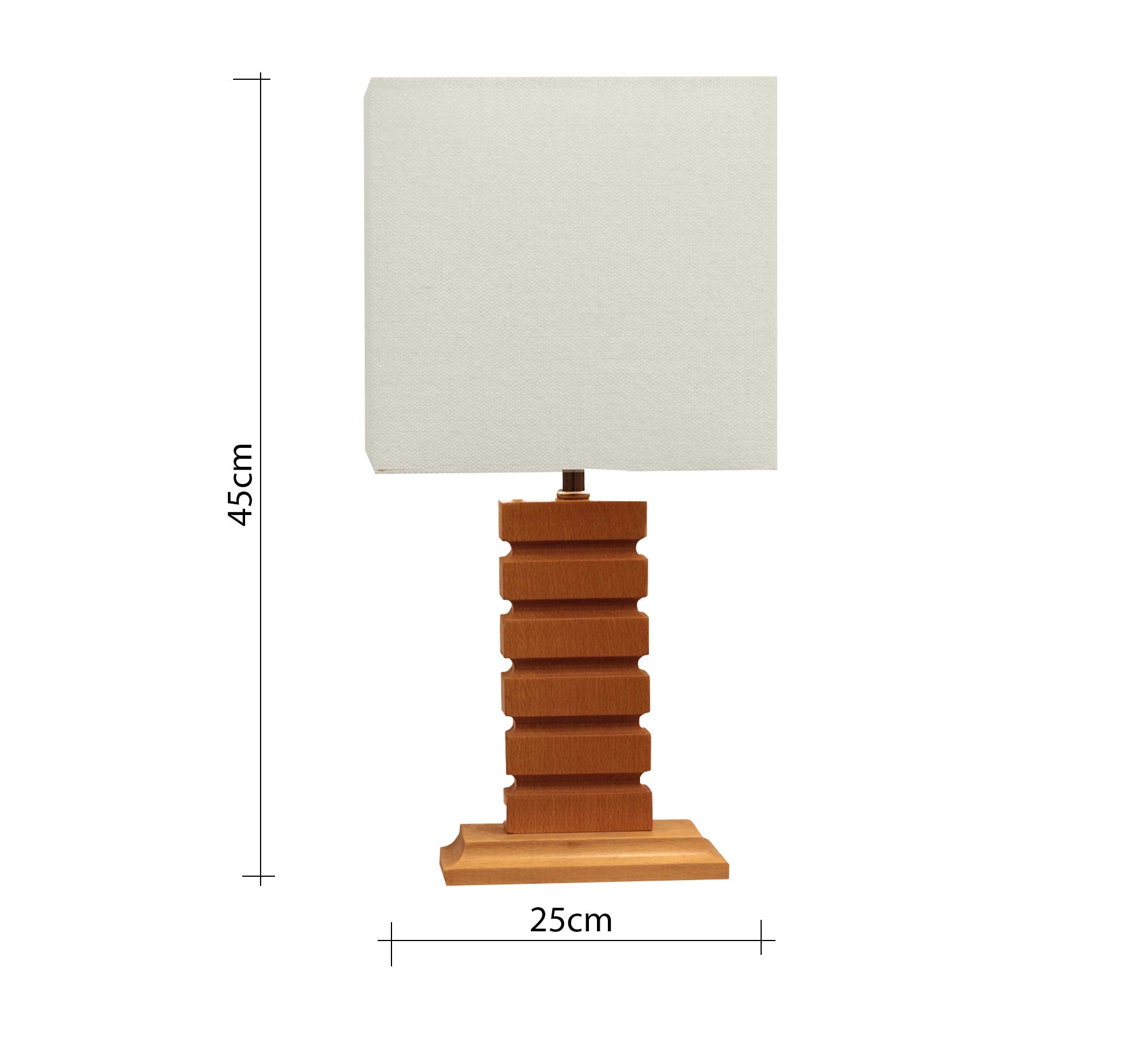 Distinctive square wooden table lamp - Vitrine Furniture - Lighting