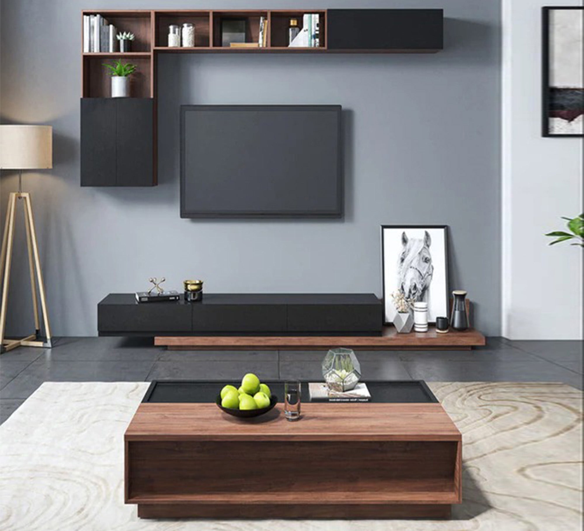 Distinctive TV unit brown * black - Vitrine Furniture - TV Table & Cabinet