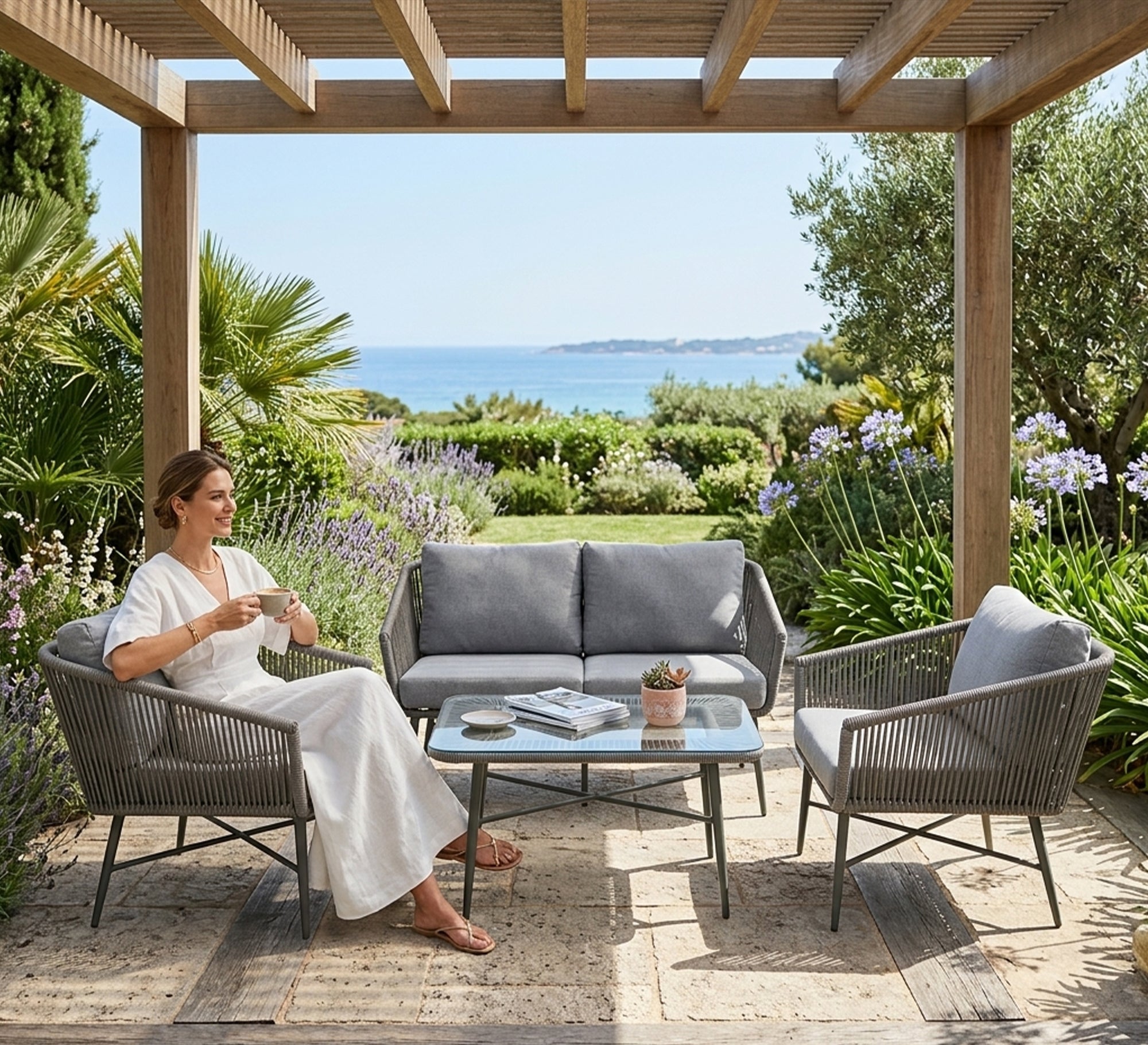 Dobar Threads: Gray Session, Elegant Classic Comfort - Vitrine Furniture - Outdoor Lounge Sets