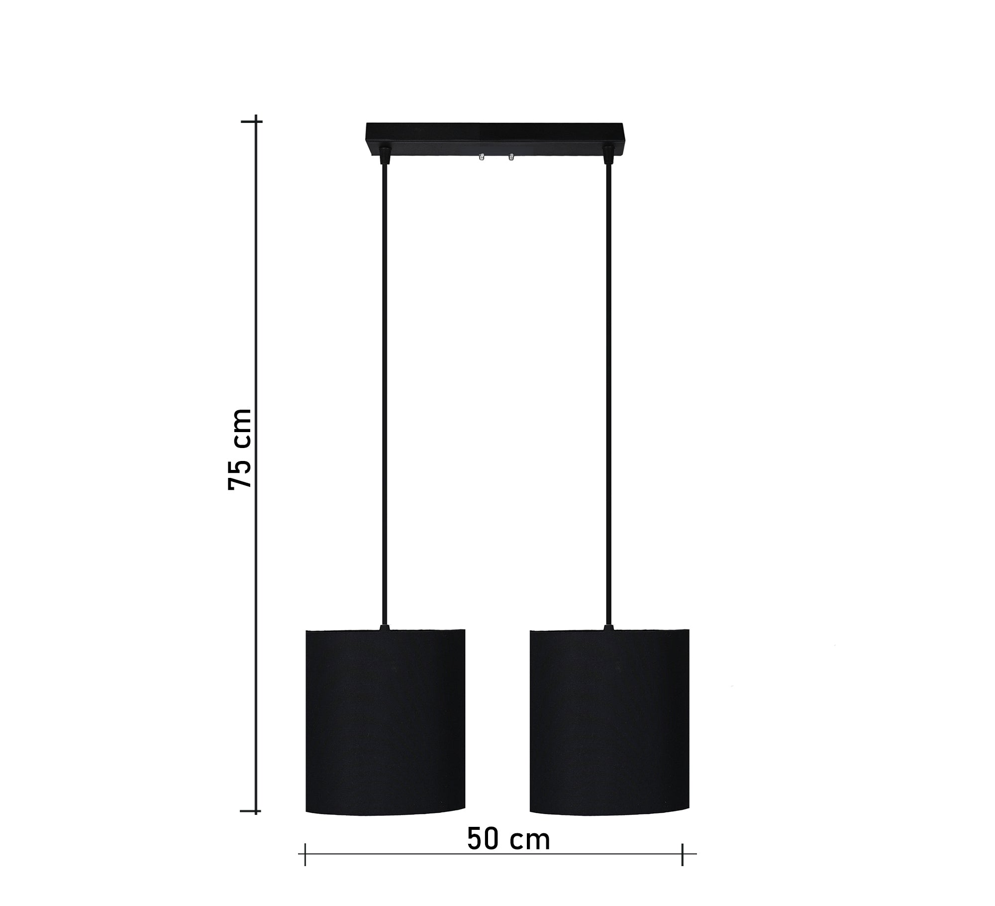 Double chandelier with black shade - Vitrine Furniture - Lighting