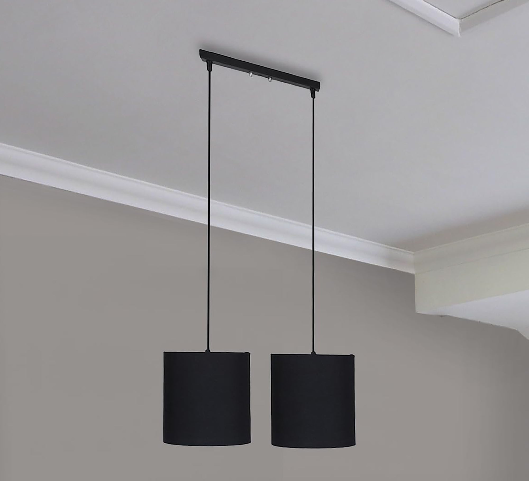 Double chandelier with black shade - Vitrine Furniture - Lighting