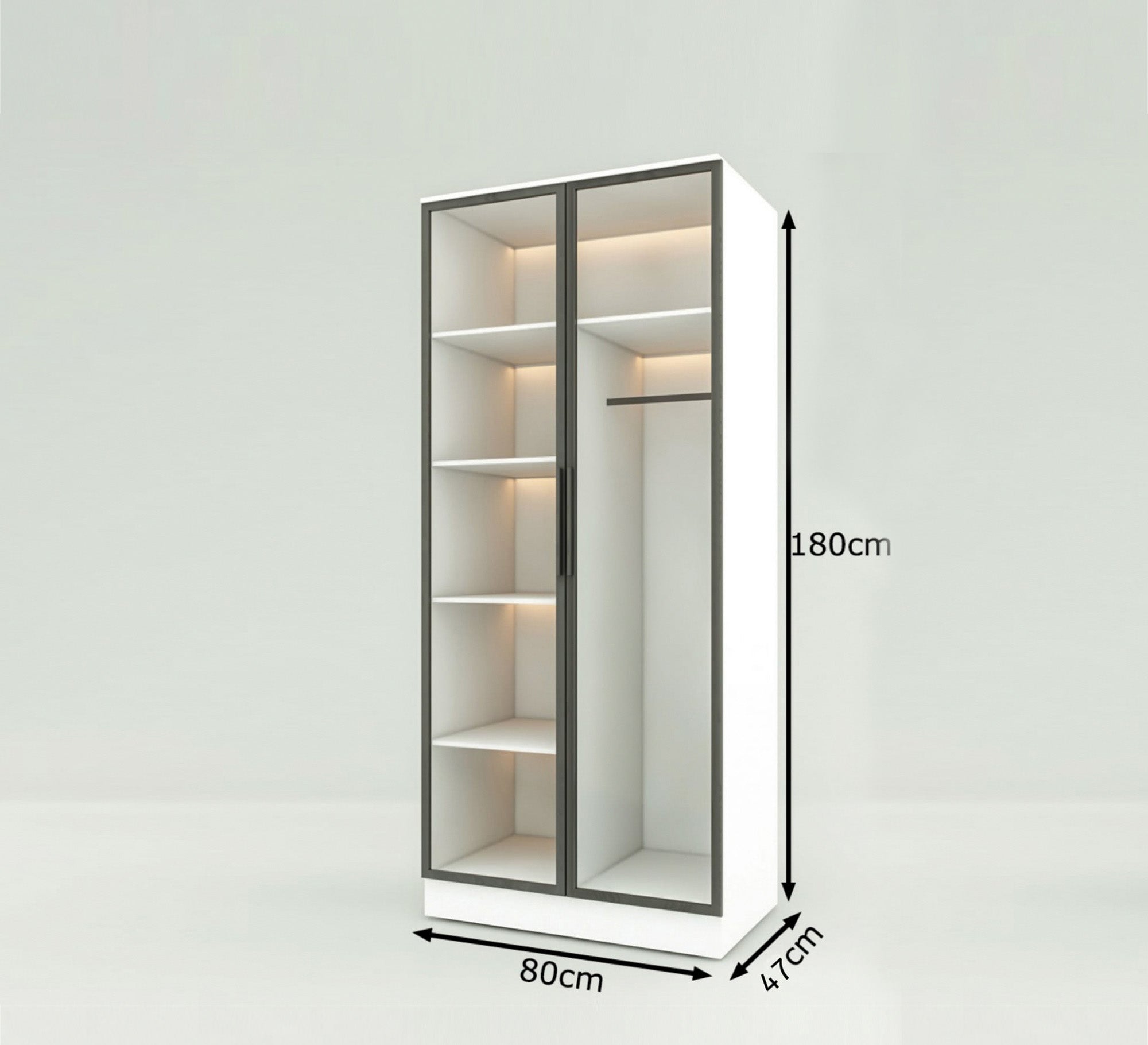 Double - door glass wardrobe - Vitrine Furniture - Wardrobes