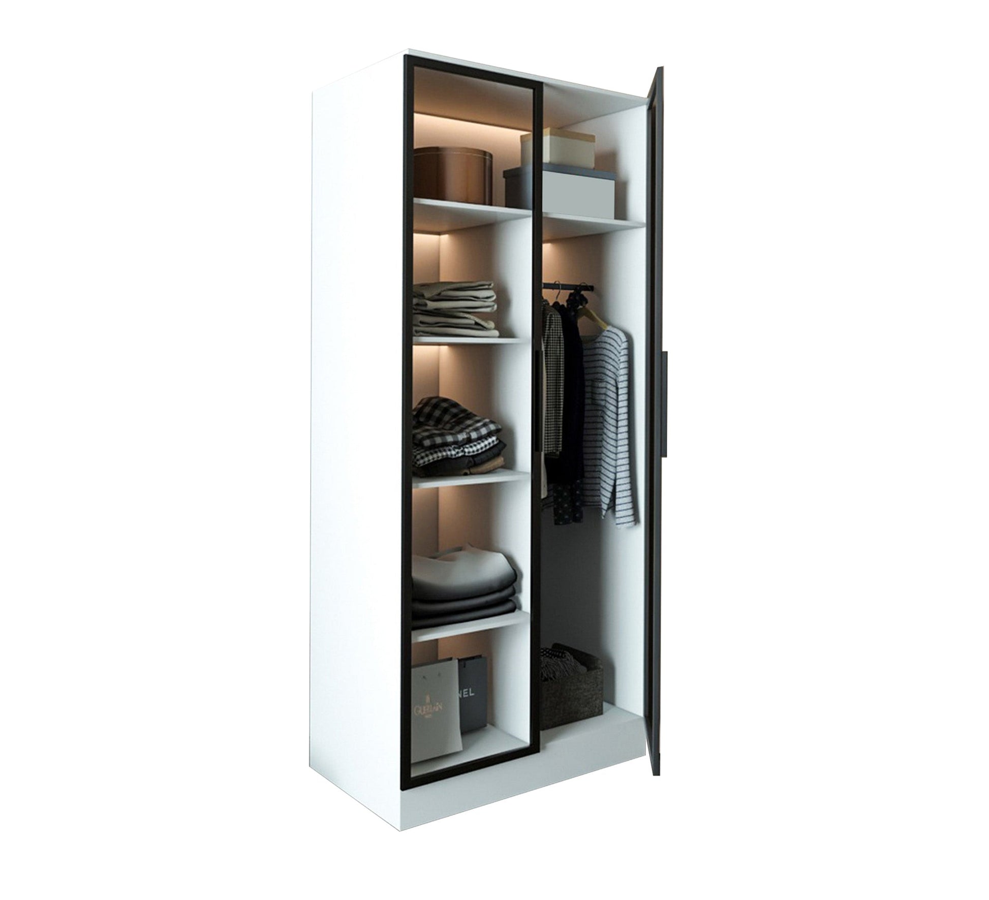 Double - door glass wardrobe - Vitrine Furniture - Wardrobes