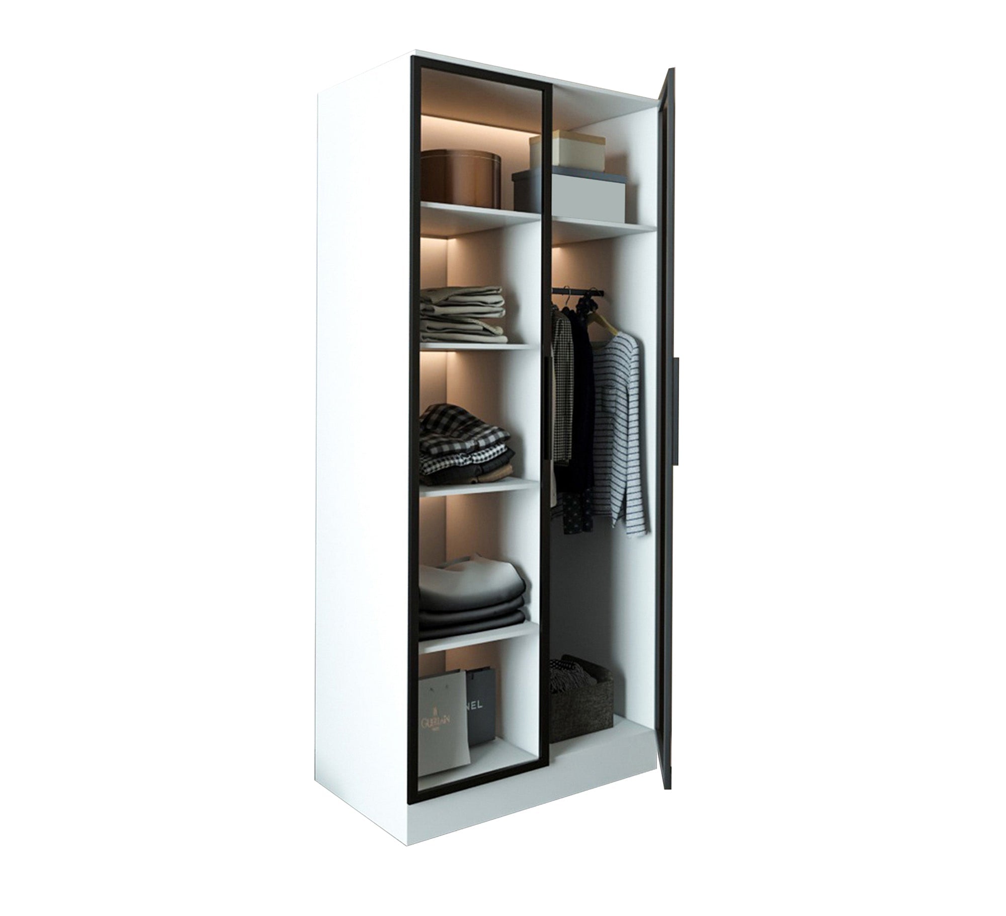 Double - door glass wardrobe - Vitrine Furniture - Wardrobes