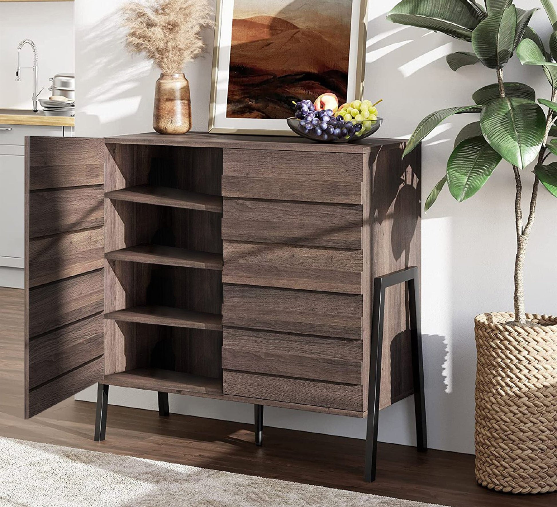 Double door shoe rack with metal legs - Vitrine Furniture - Furniture