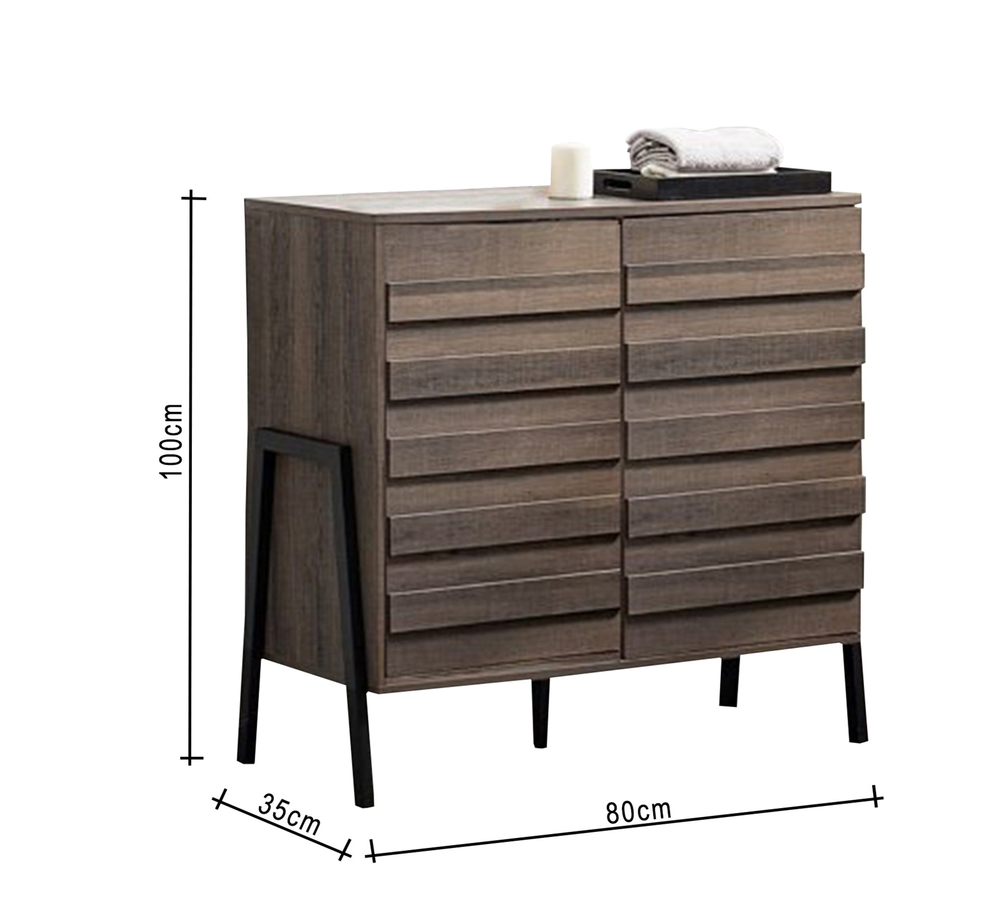 Double door shoe rack with metal legs - Vitrine Furniture - Furniture