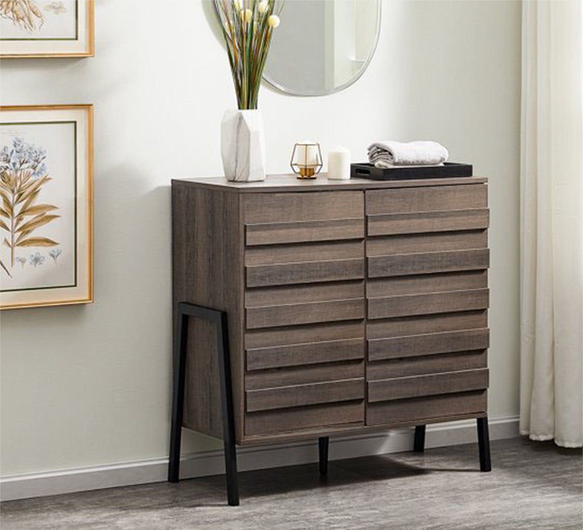 Double door shoe rack with metal legs - Vitrine Furniture - Furniture