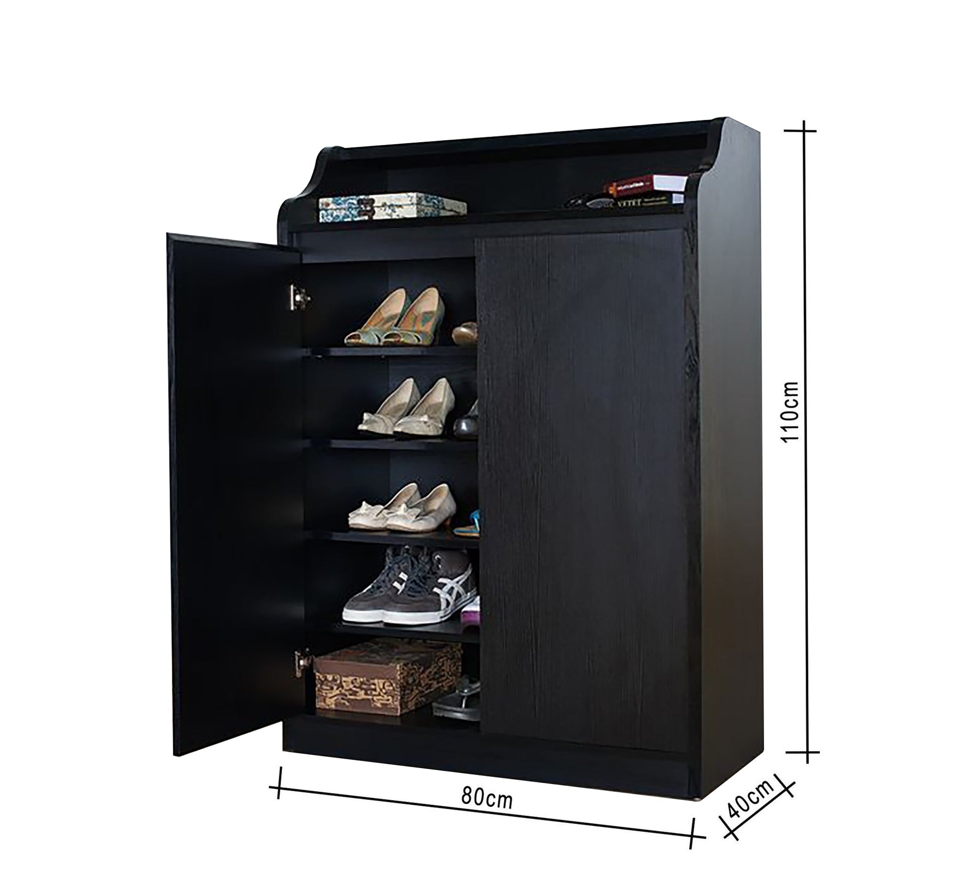 Double - door shoe rack with top shelf - Vitrine Furniture - Furniture