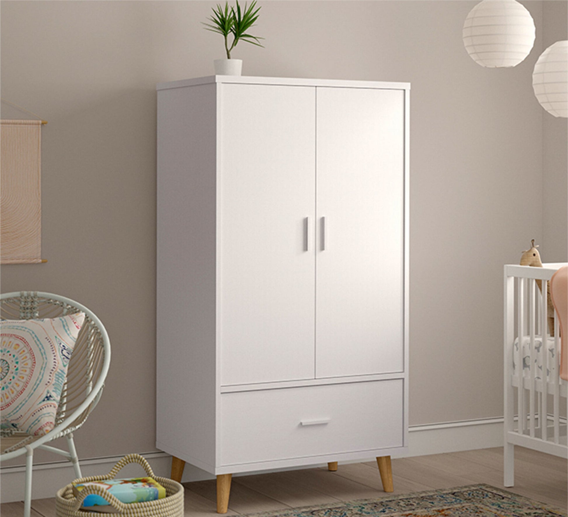 Double - Door Wardrobe: Spacious, Stylish & Raised - Vitrine Furniture - Furniture
