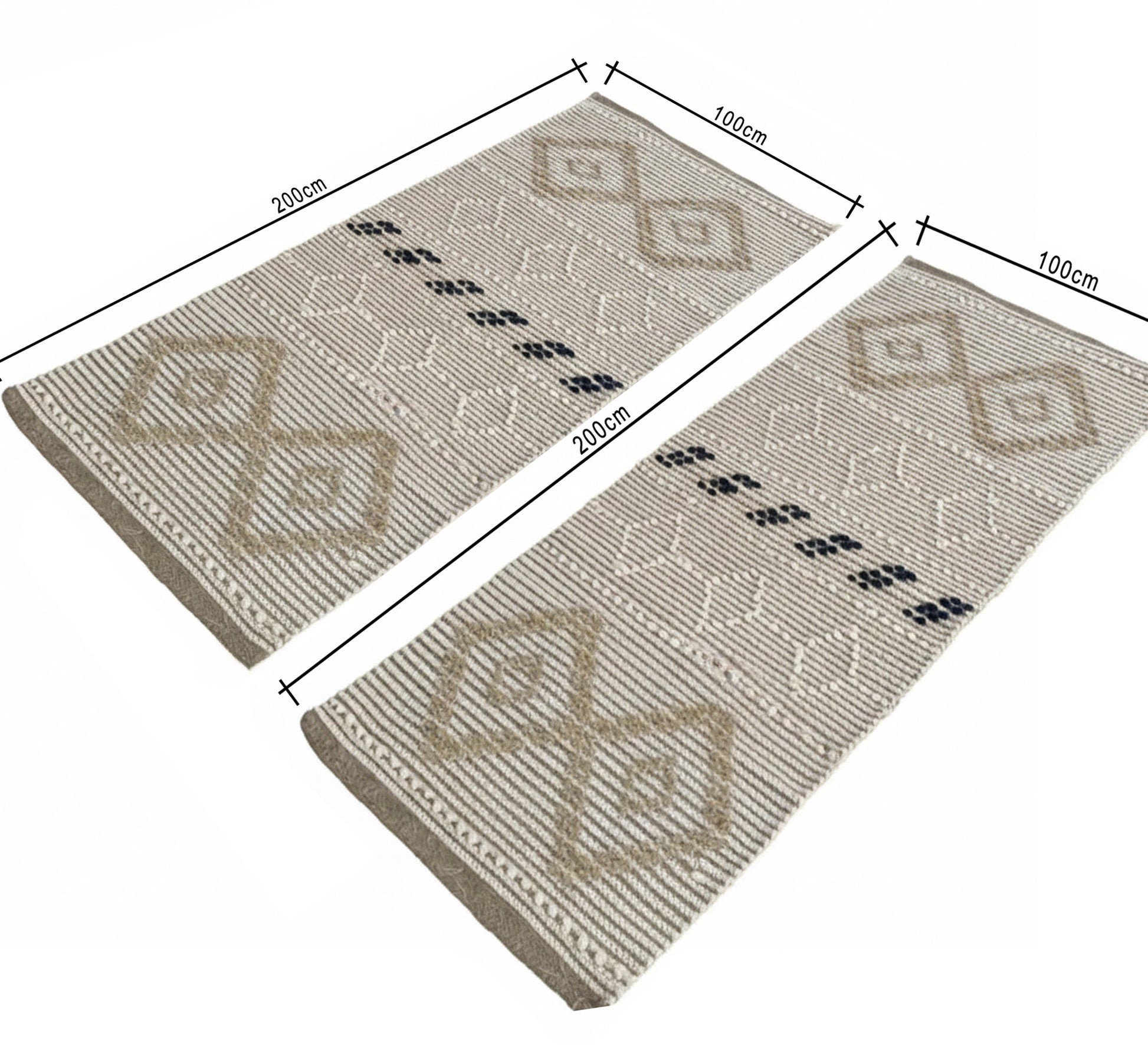 Double runner rug, traditional pattern, symmetrical design - Vitrine Furniture - Accessories