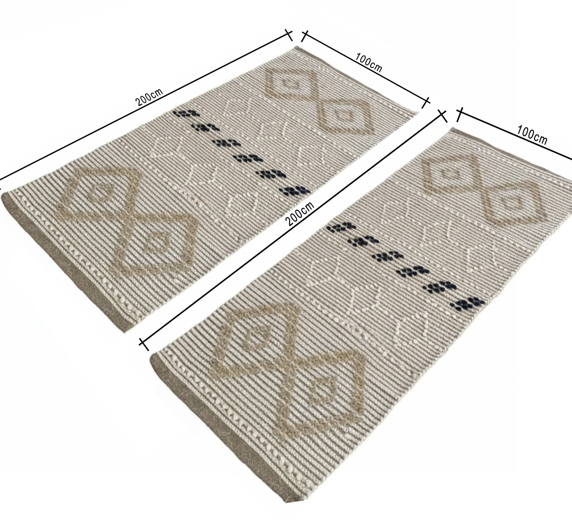 Double runner rug, traditional pattern, symmetrical design - Vitrine Furniture - Accessories