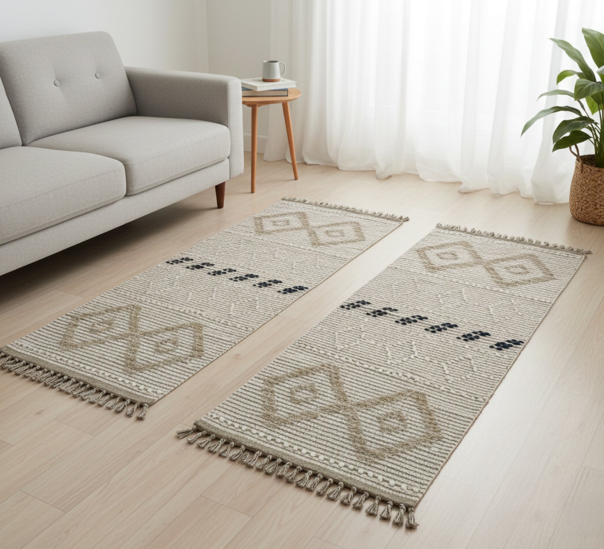 Double runner rug, traditional pattern, symmetrical design - Vitrine Furniture - Accessories