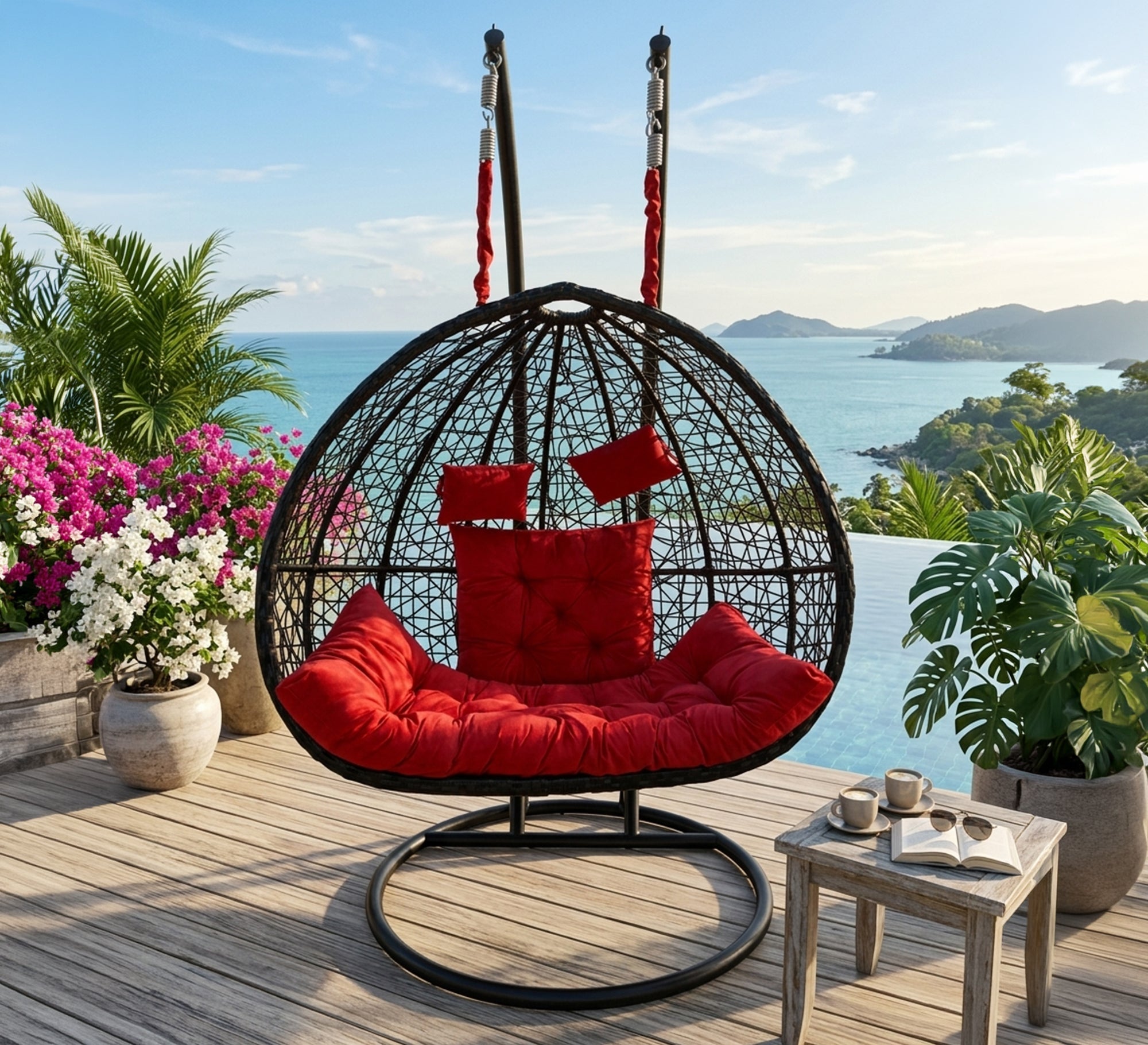 Double suspension swing chair for two people - Vitrine Furniture - Outdoor Swings and hanging chairs