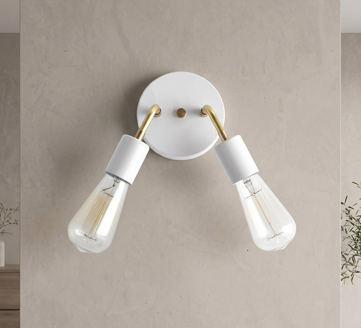Double V-Shape Angled Arm Wall Sconce - Vitrine Furniture - Wall Sconce