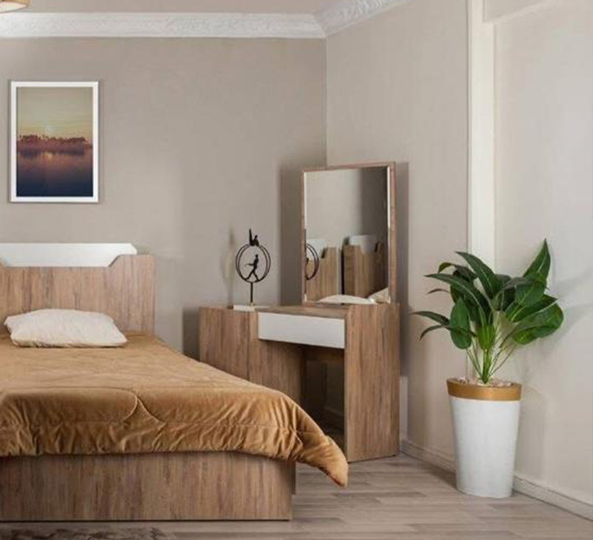 Dressing table unit with elegant white drawer - Vitrine Furniture - Furniture