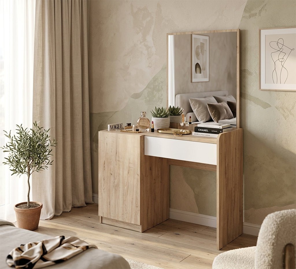 Dressing table unit with elegant white drawer - Vitrine Furniture - Makeup Vanities