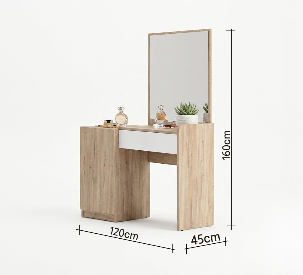 Dressing table unit with elegant white drawer - Vitrine Furniture - Makeup Vanities