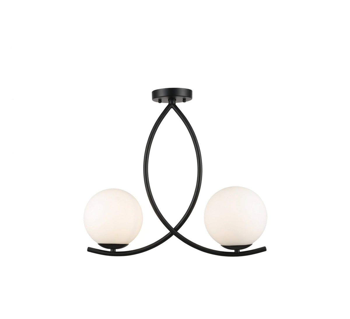 Dual-tier black ceiling chandelier (wavy design) - Vitrine Furniture - Ceiling lights