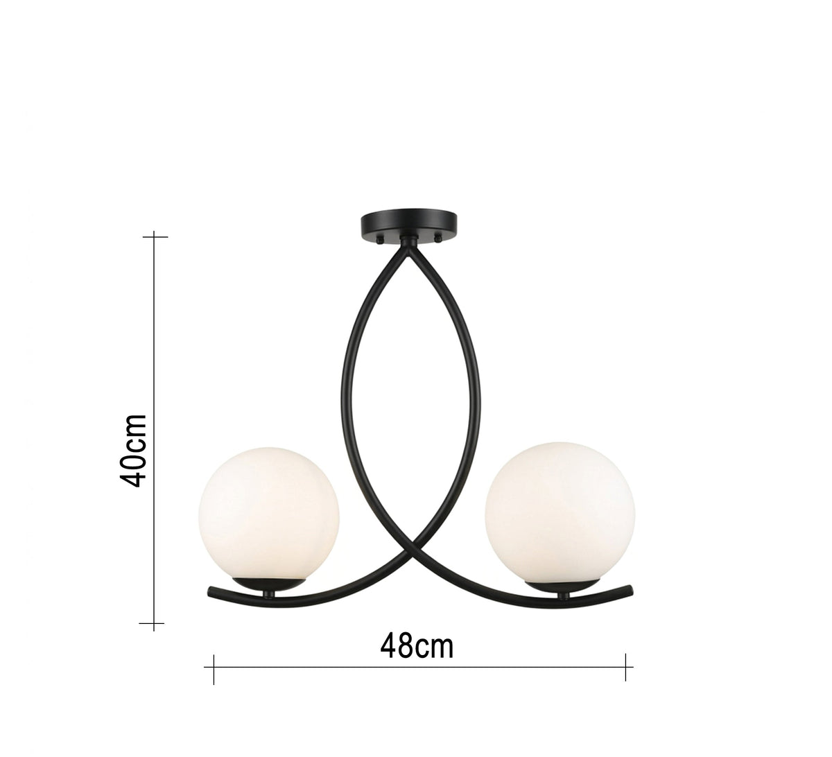 Dual-tier black ceiling chandelier (wavy design) - Vitrine Furniture - Ceiling lights