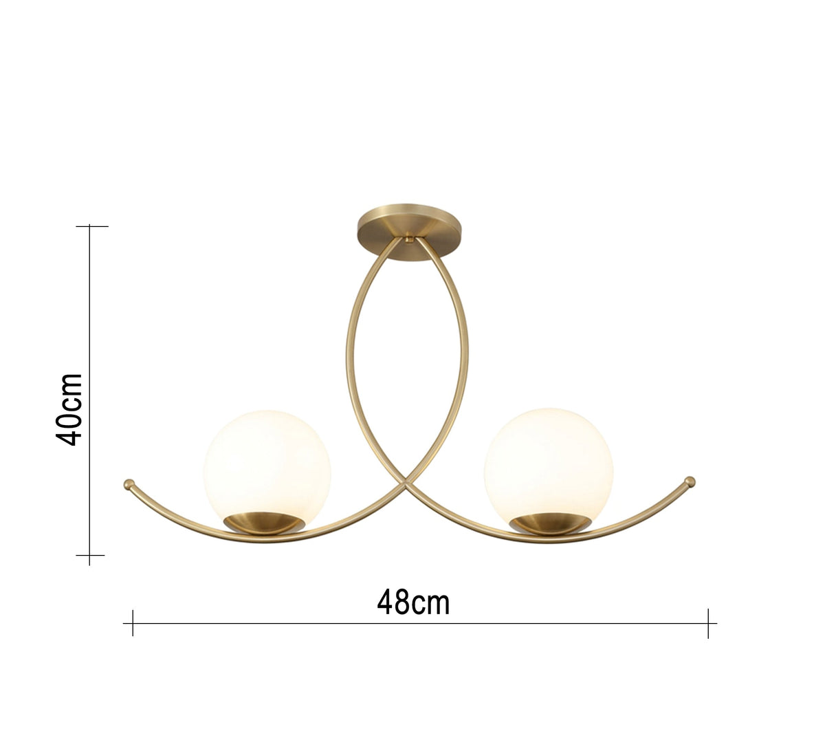 Dual-tier gold ceiling chandelier (wavy design) - Vitrine Furniture - Ceiling lights