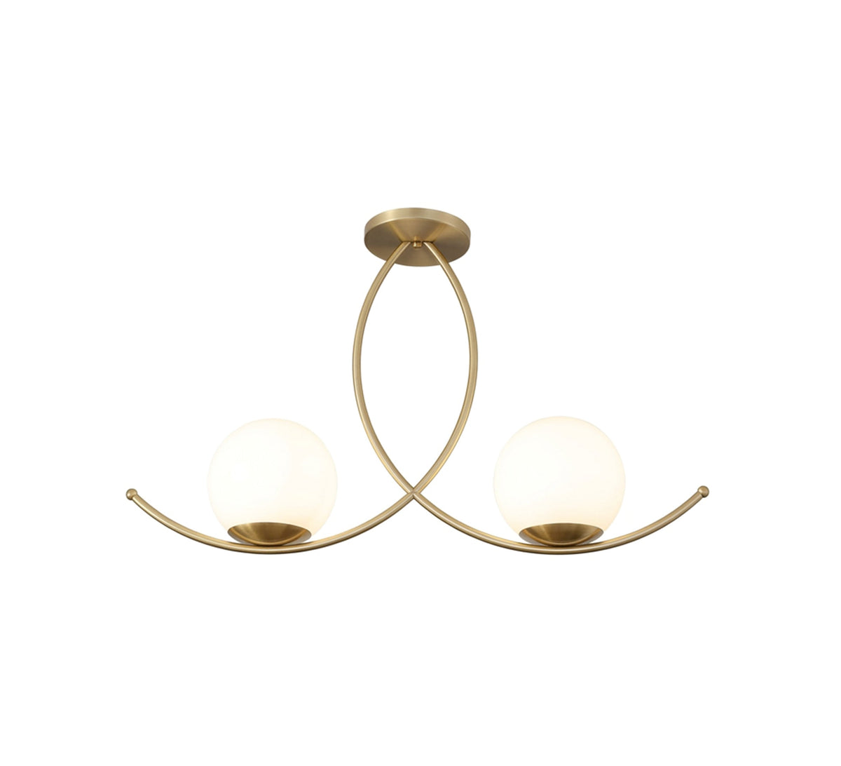 Dual-tier gold ceiling chandelier (wavy design) - Vitrine Furniture - Ceiling lights