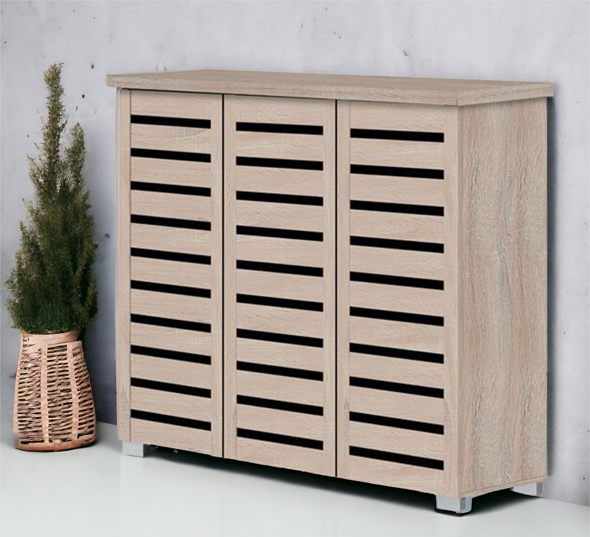 EcoHome Shoe Rack: Sleek, 3 - Shutter Space Saver - Vitrine Furniture - Furniture