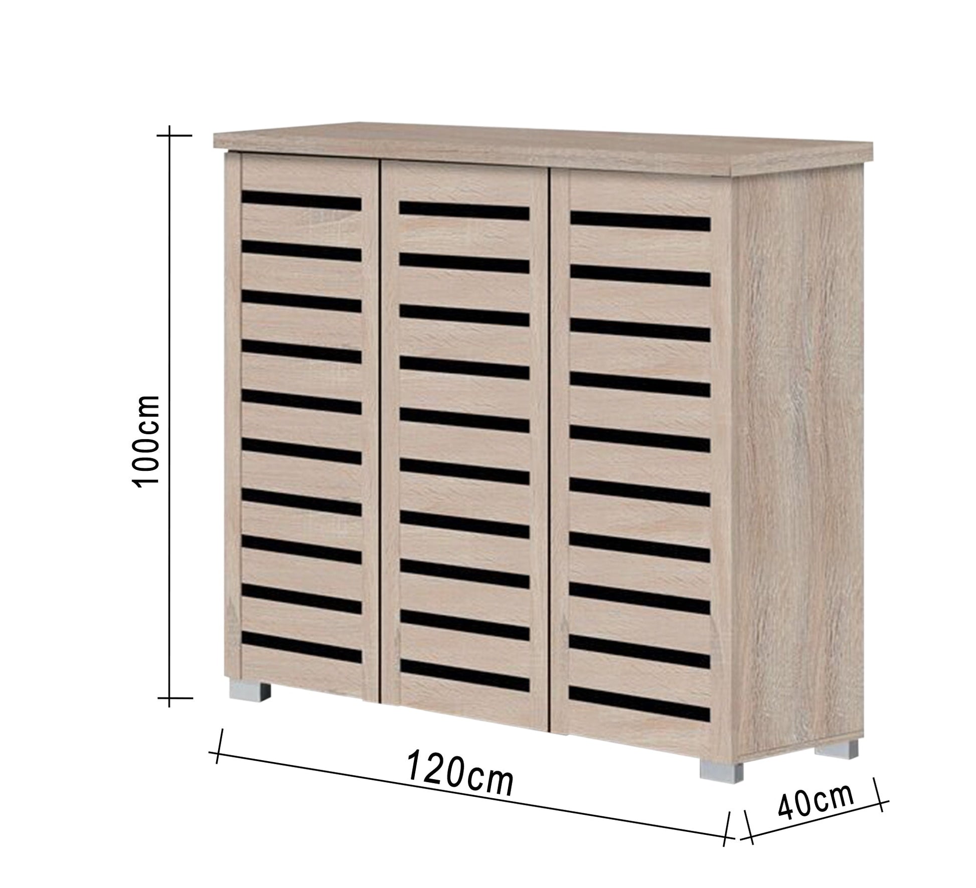 EcoHome Shoe Rack: Sleek, 3 - Shutter Space Saver - Vitrine Furniture - Furniture