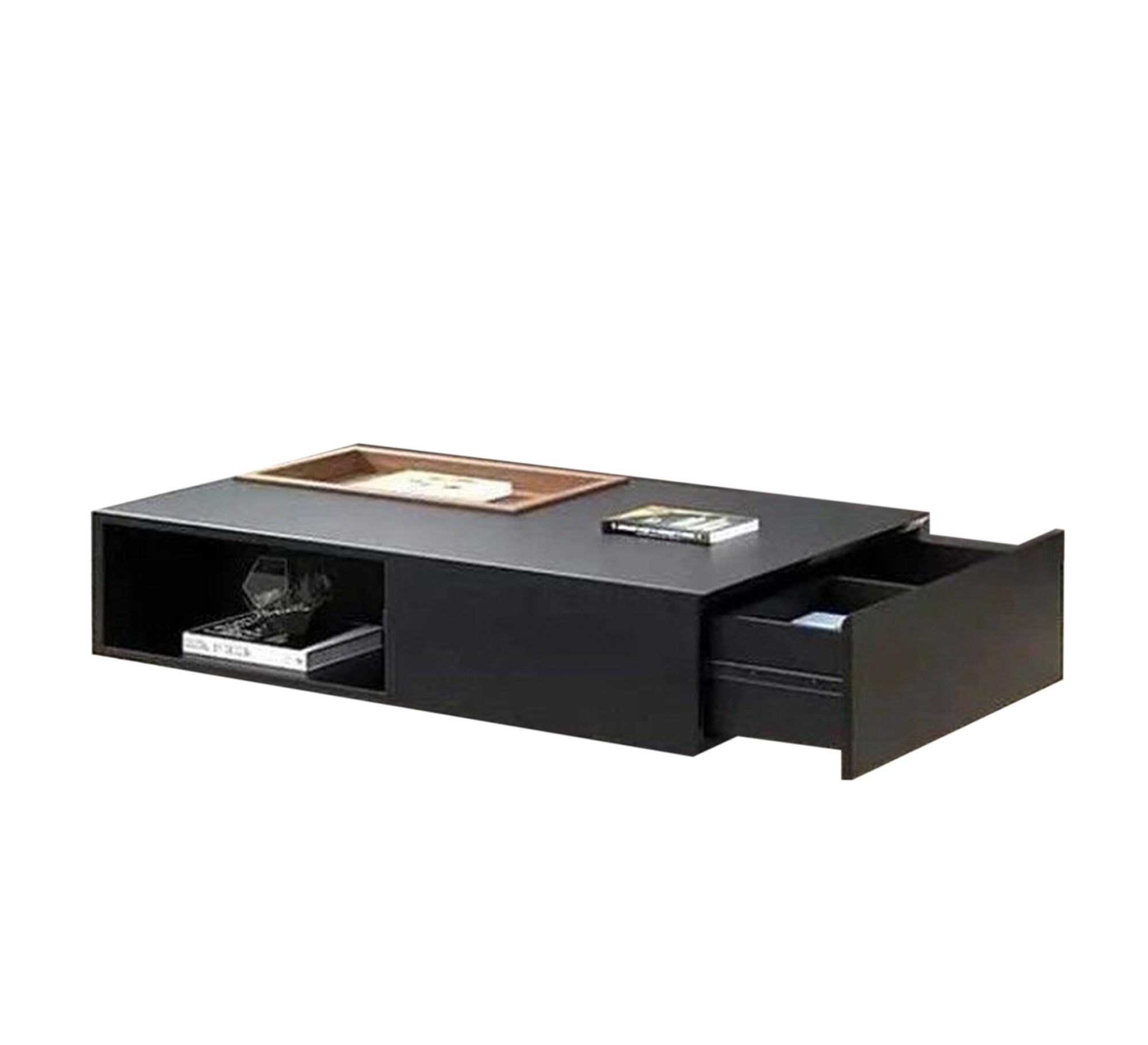 Elegance Black TV Unit: Sleek Design with Upper Shelves - Vitrine Furniture - Furniture