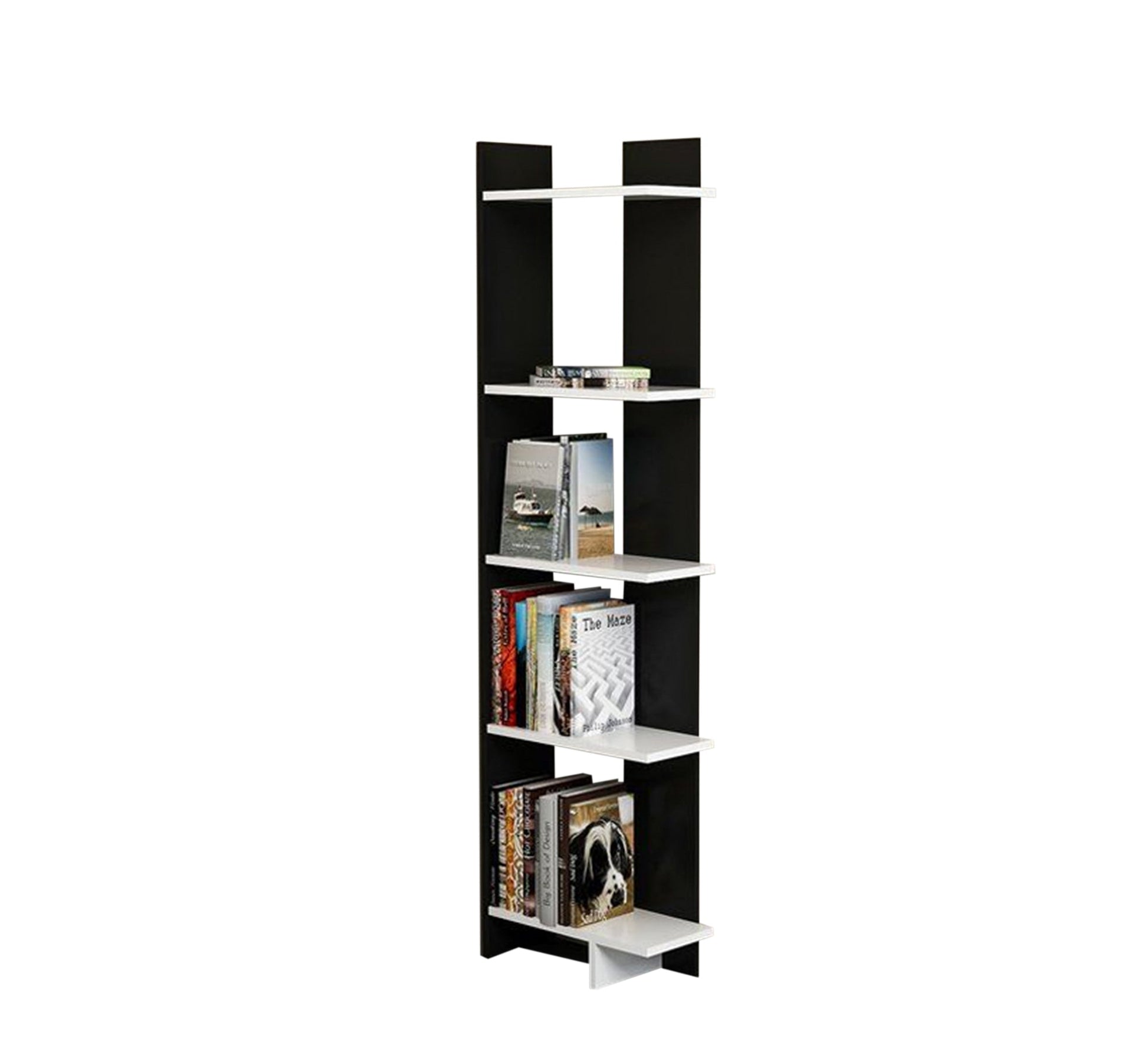 Elegance Decor: Black & White Corner Shelf Accent - Vitrine Furniture - Furniture