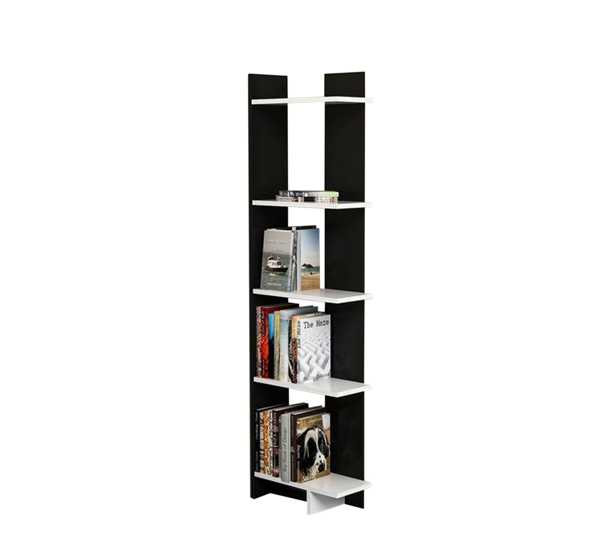 Elegance Decor: Black & White Corner Shelf Accent - Vitrine Furniture - Furniture