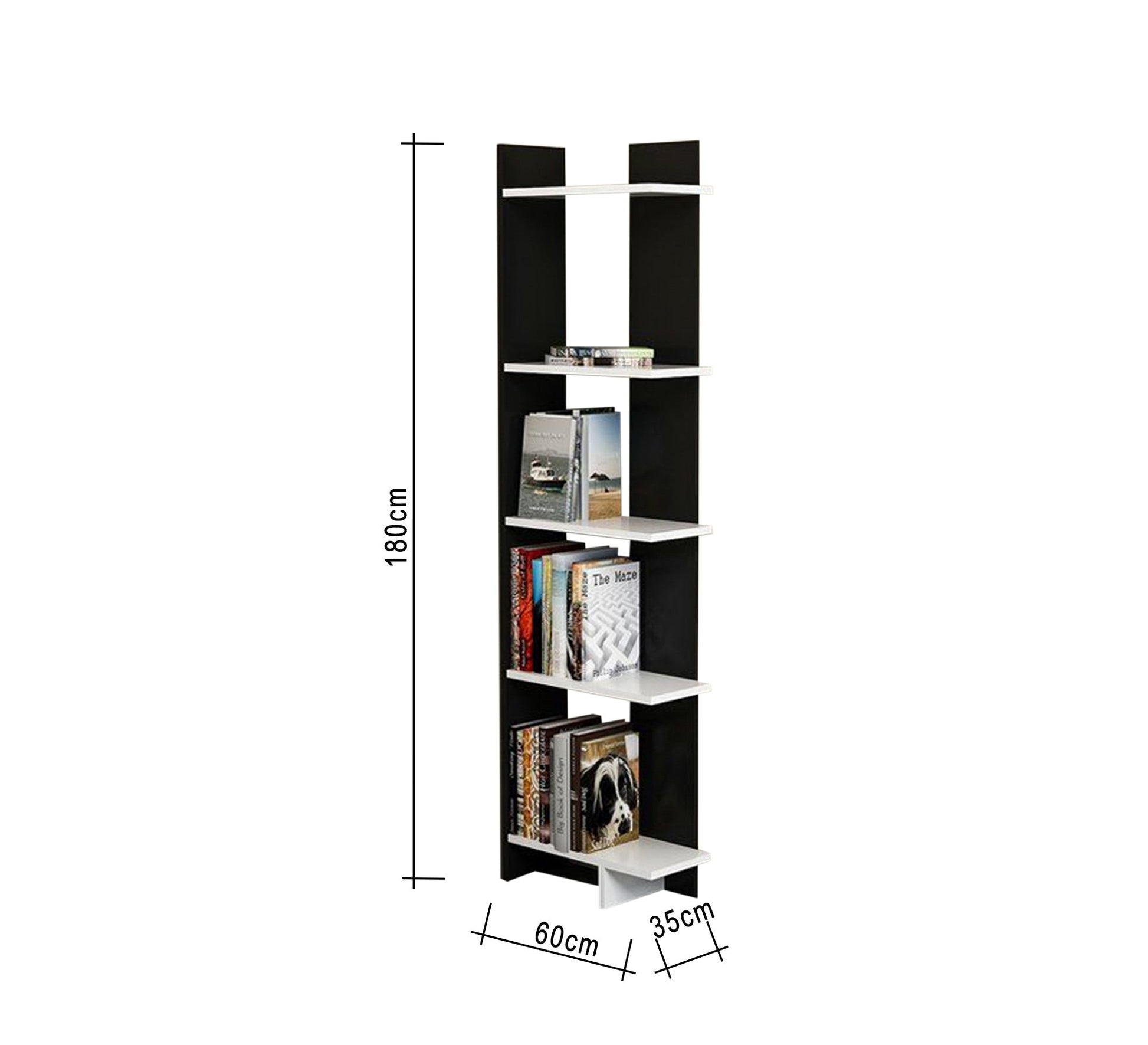 Elegance Decor: Black & White Corner Shelf Accent - Vitrine Furniture - Furniture