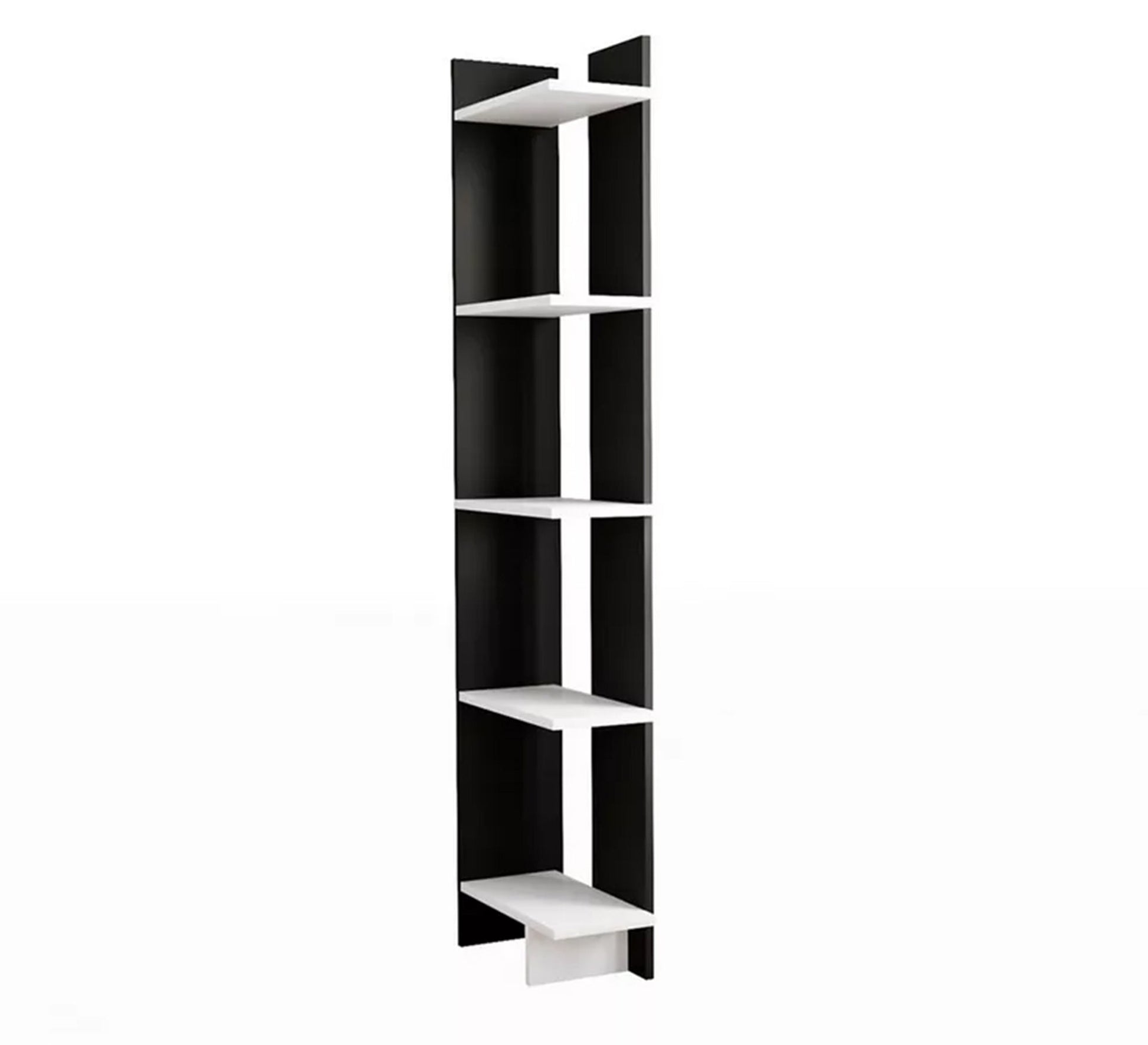 Elegance Decor: Black & White Corner Shelf Accent - Vitrine Furniture - Furniture