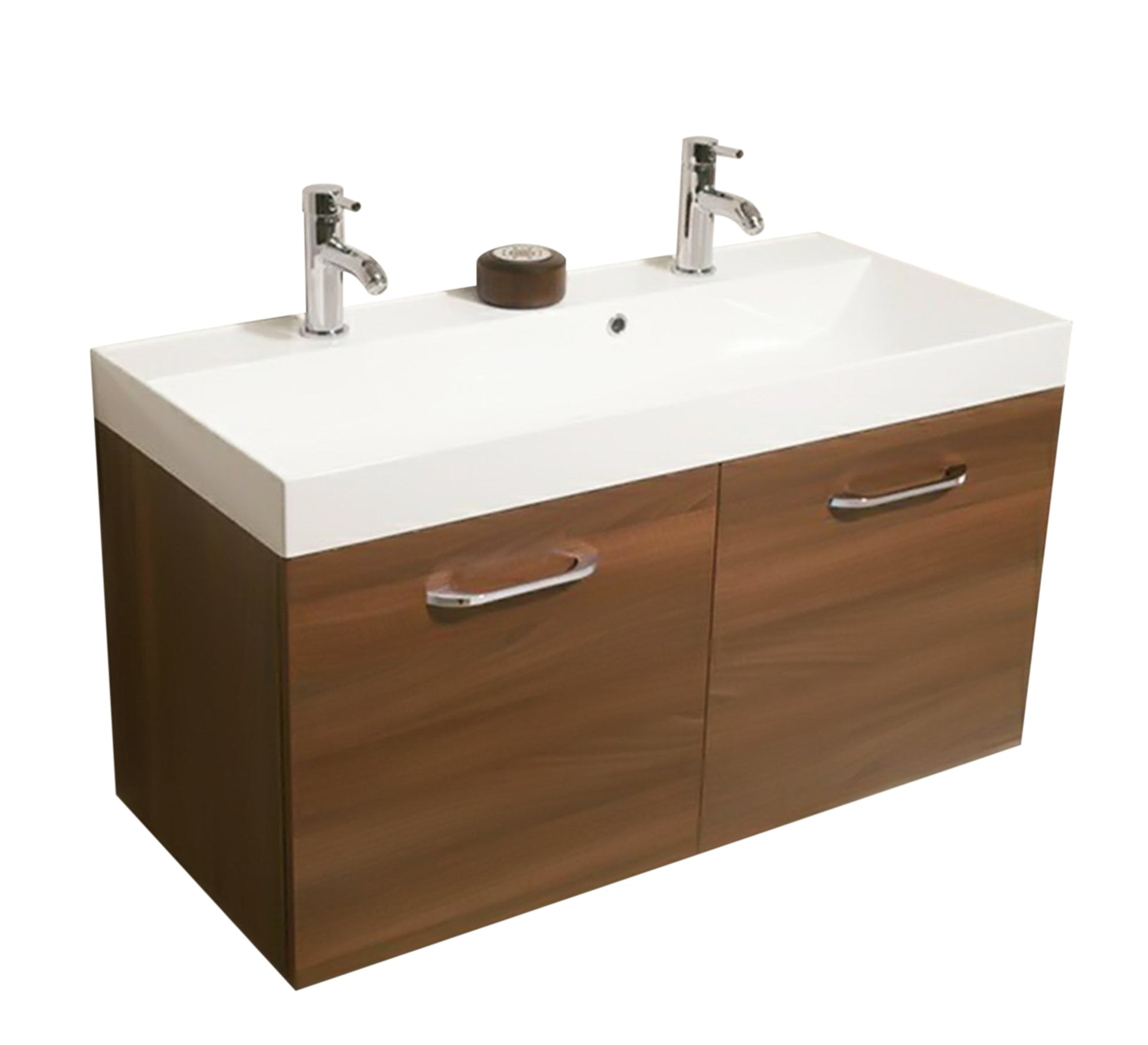Elegance Double - Door Sink, White & Honey Brown Chic - Vitrine Furniture - Furniture
