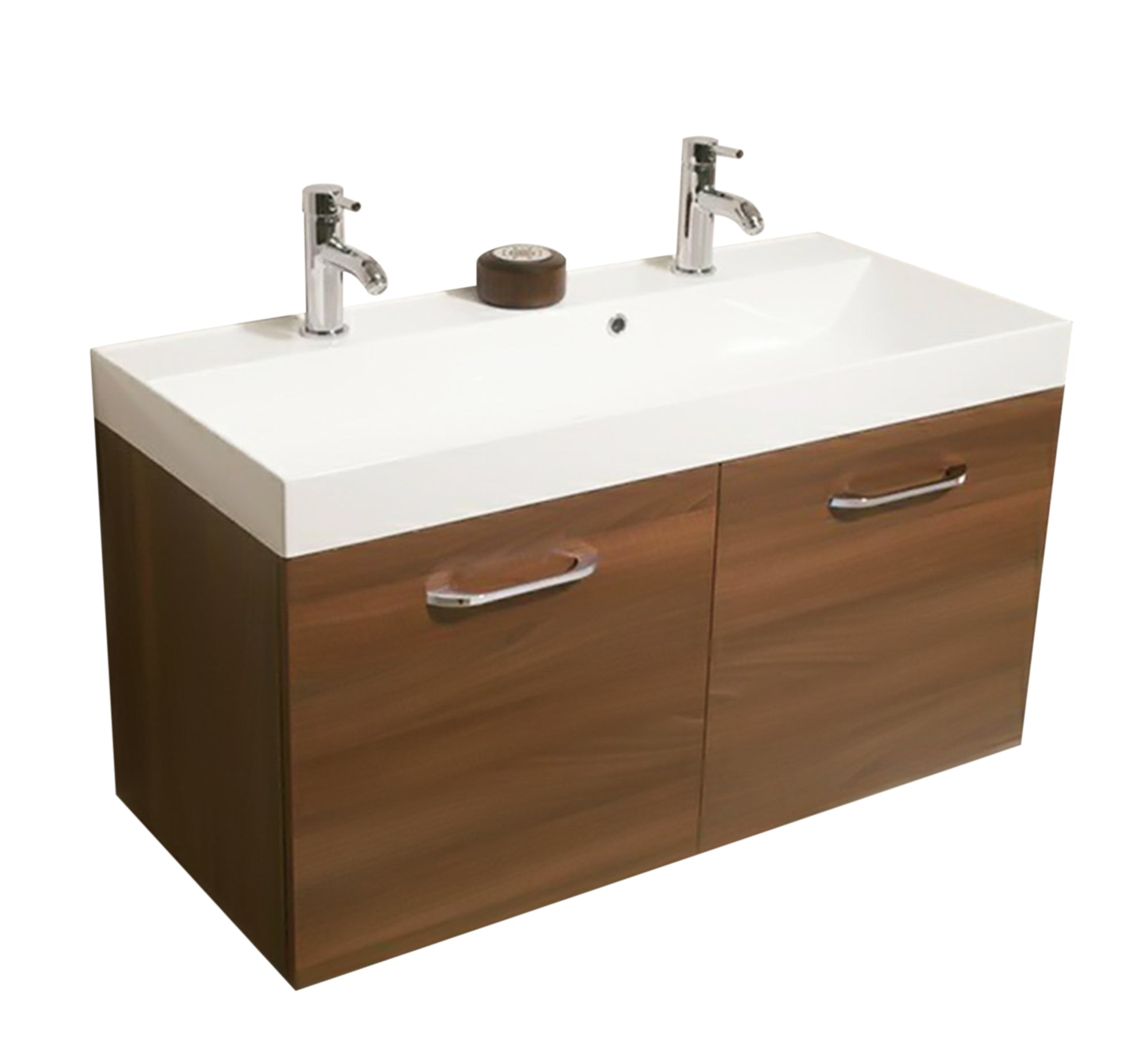 Elegance Double - Door Sink, White & Honey Brown Chic - Vitrine Furniture - Furniture