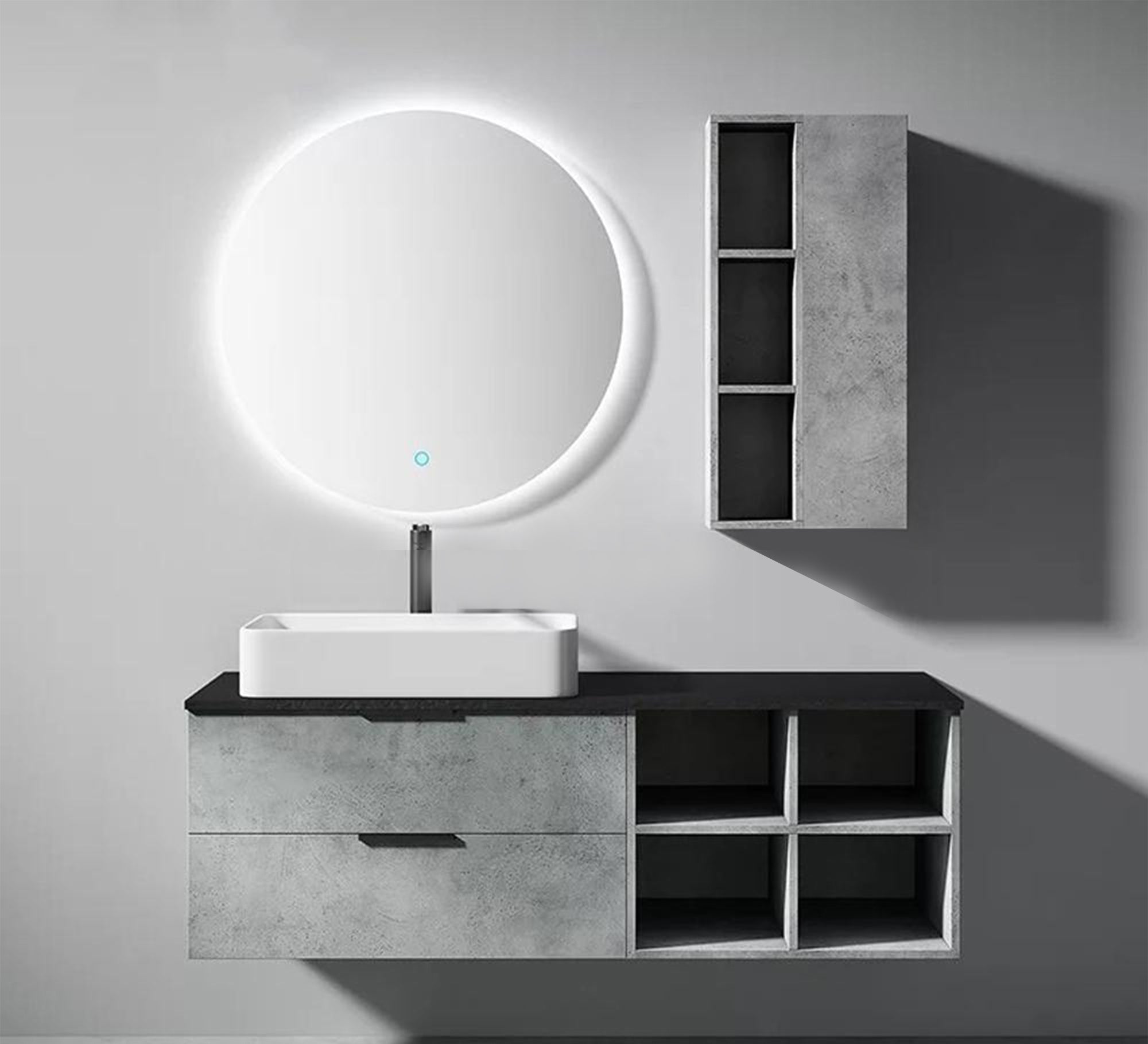 Elegance, Gray Brown Sink Unit, Space - Saving Chic Design - Vitrine Furniture - Furniture