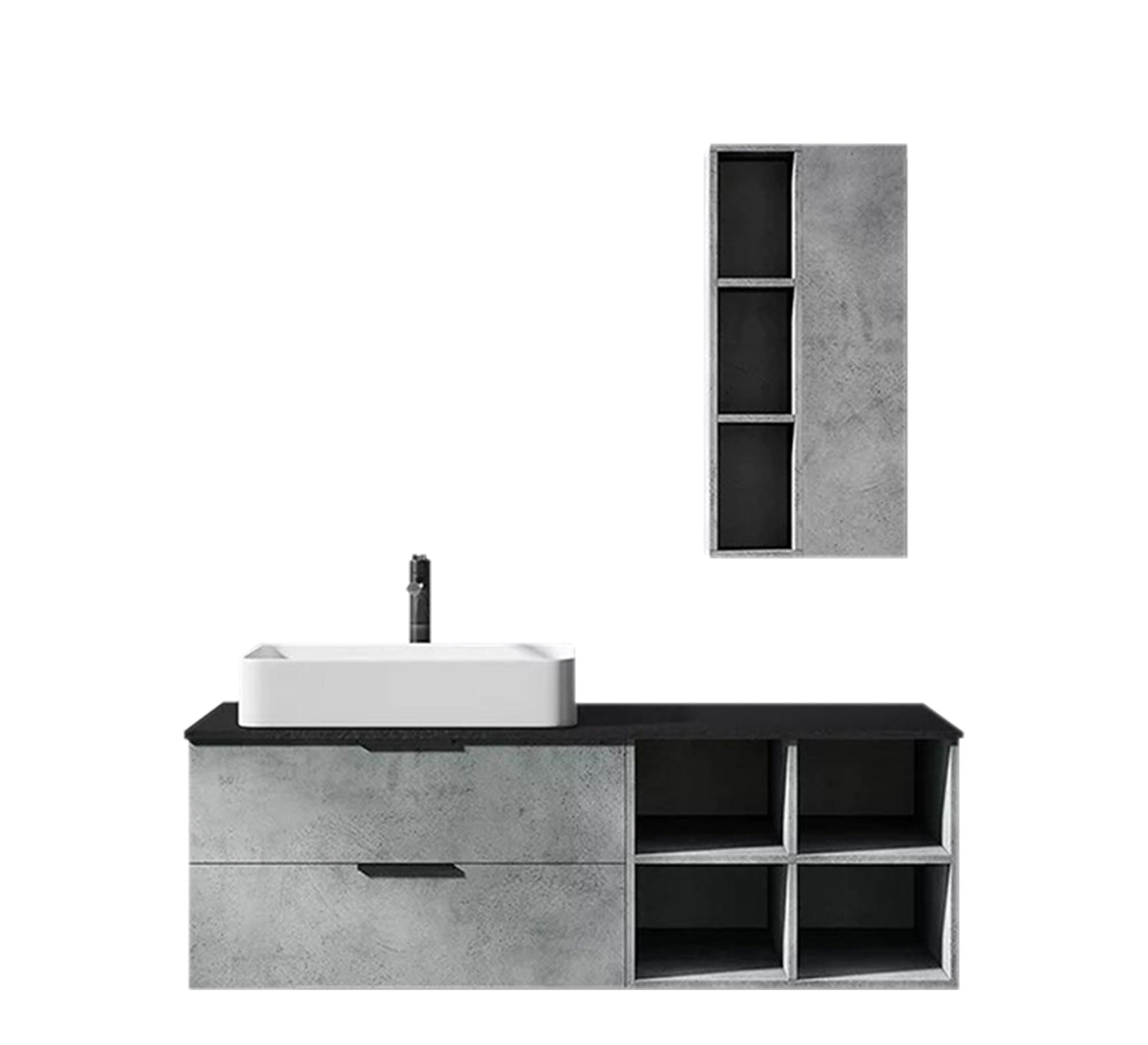 Elegance, Gray Brown Sink Unit, Space - Saving Chic Design - Vitrine Furniture - Furniture