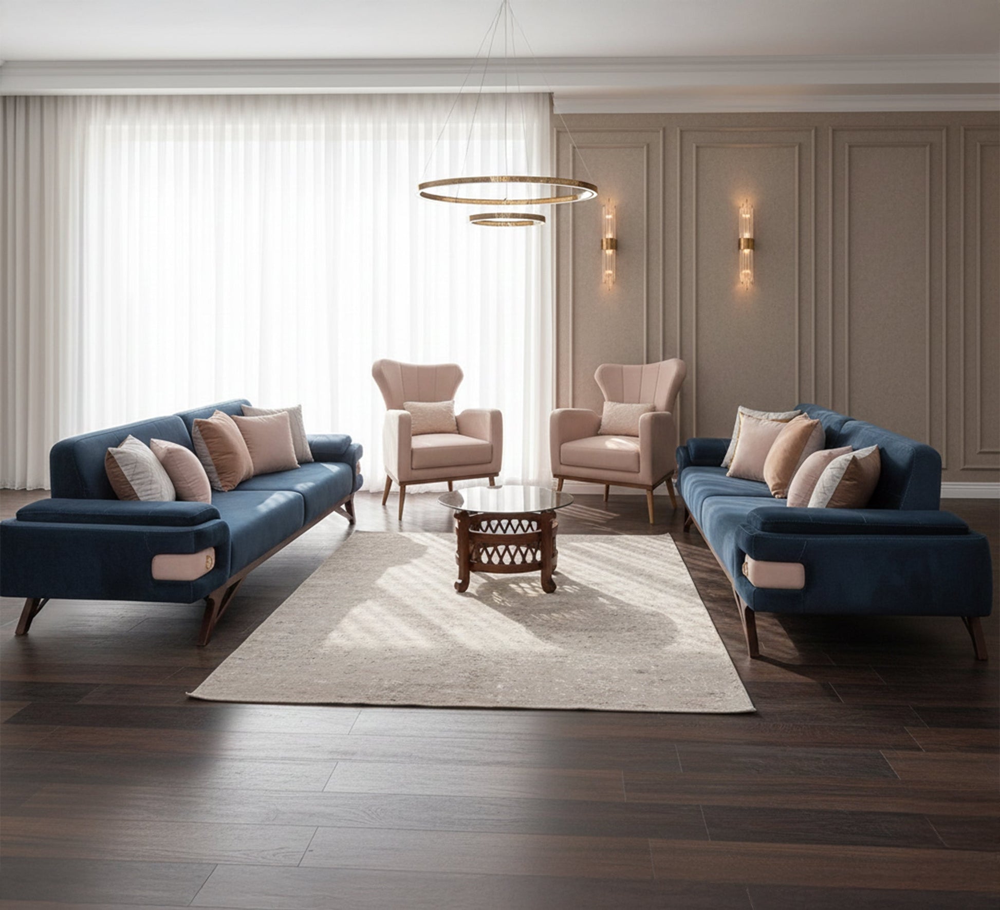 Elegance Living: Modern Sofa Set with Sleek Comfort - Vitrine Furniture - Living room sets