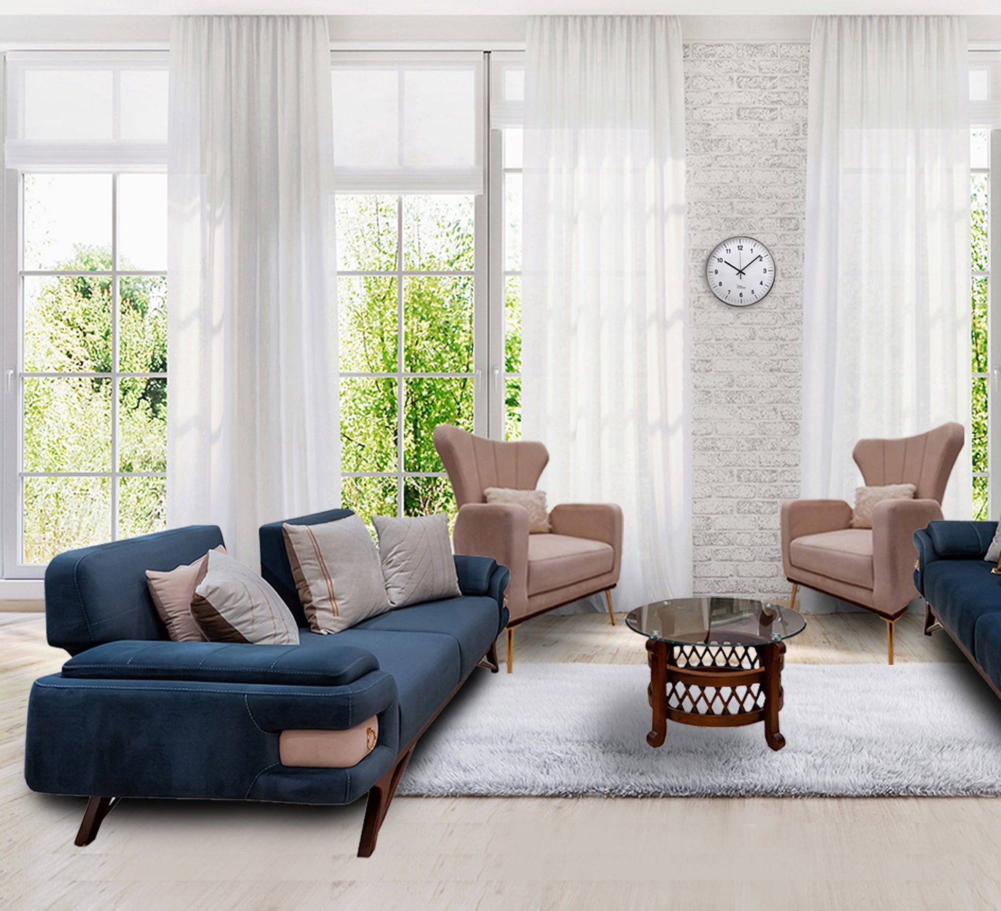 Elegance Living: Modern Sofa Set with Sleek Comfort - Vitrine Furniture - Living room sets