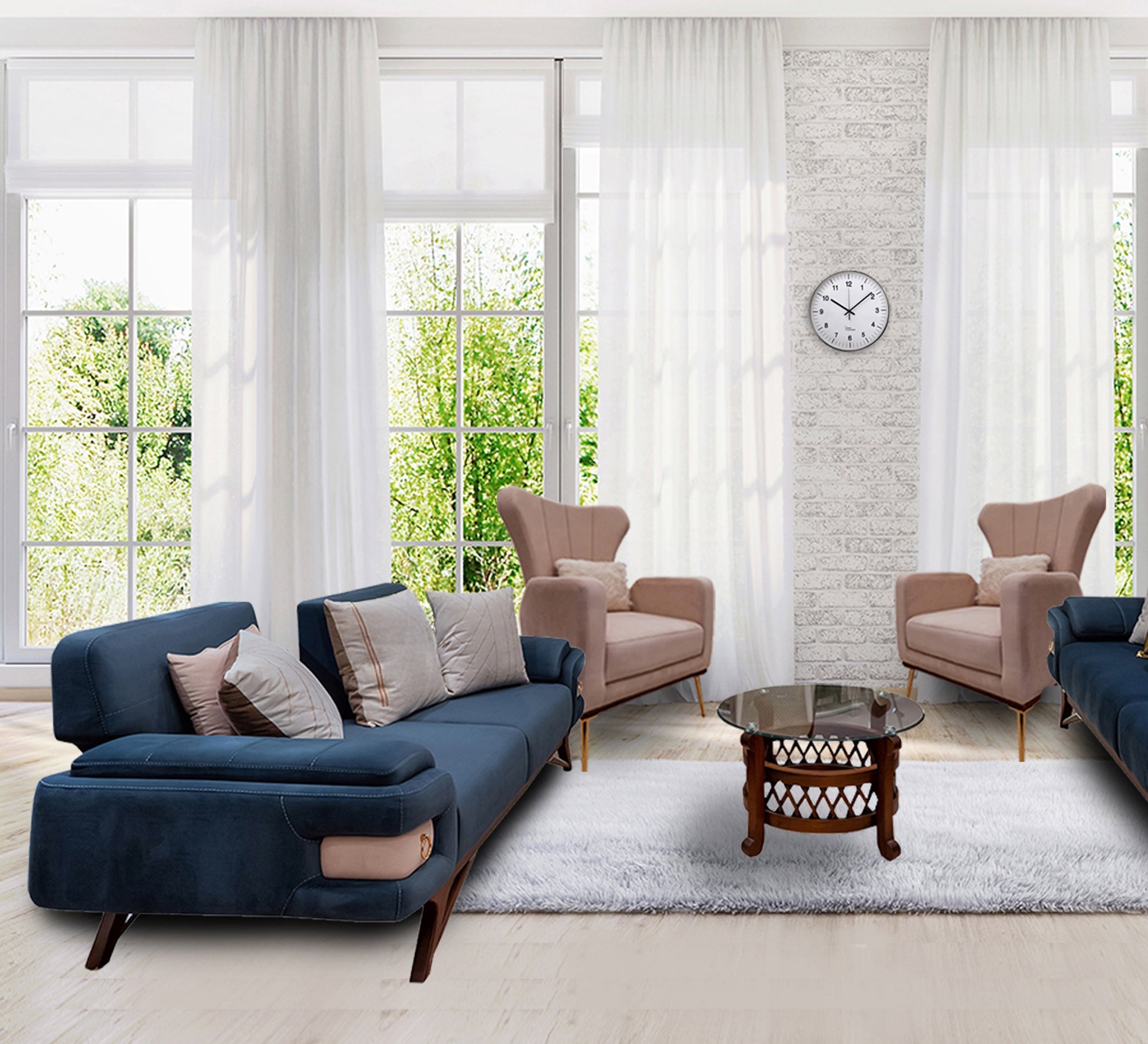 Elegance Living: Modern Sofa Set with Sleek Comfort - Vitrine Furniture - Living room sets
