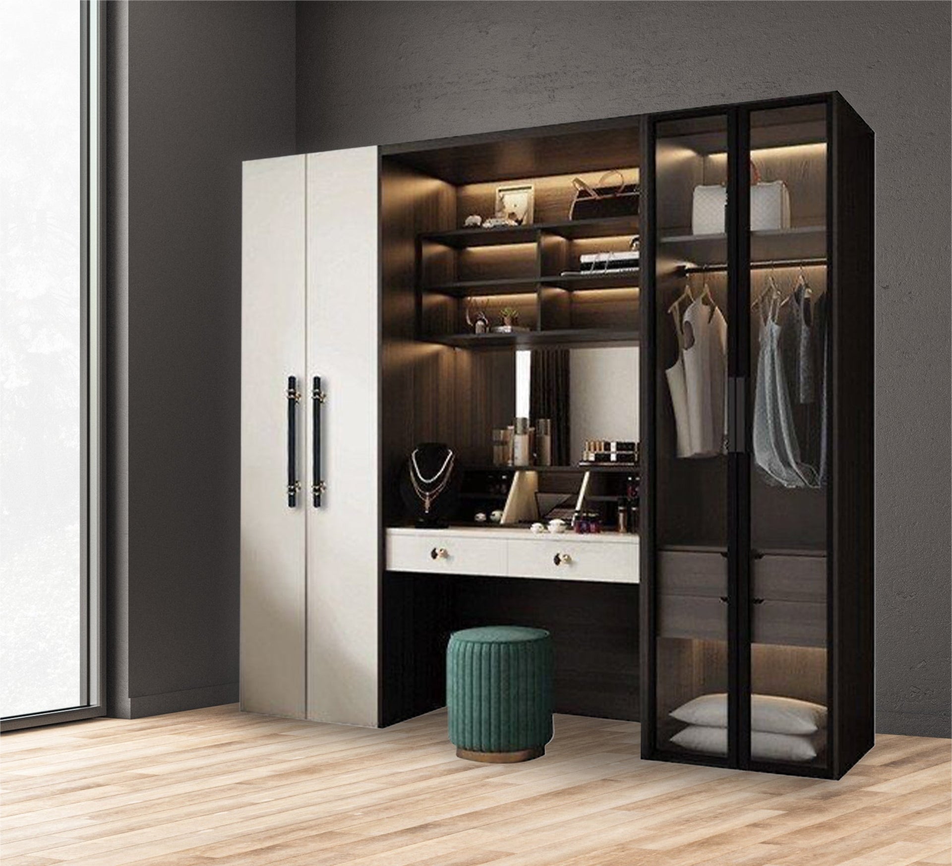 Stylish Middle Dressing Table Wardrobe for Modern Homes – Vitrine Furniture